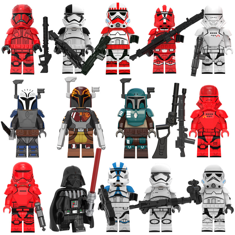 (24 PCS Soldiers) Star Wars Action Mini Figures Soldiers Building Blocks Cinematic Universe Collection Series Toys for Kids Party Supplies 