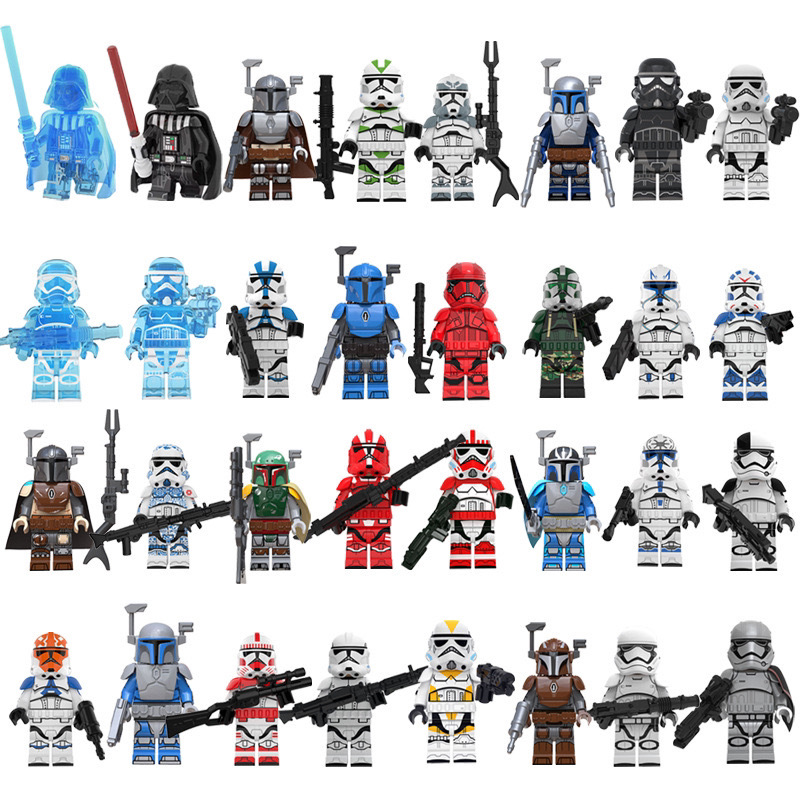 (24 PCS Soldiers) Star Wars Action Mini Figures Soldiers Building Blocks Cinematic Universe Collection Series Toys for Kids Party Supplies 