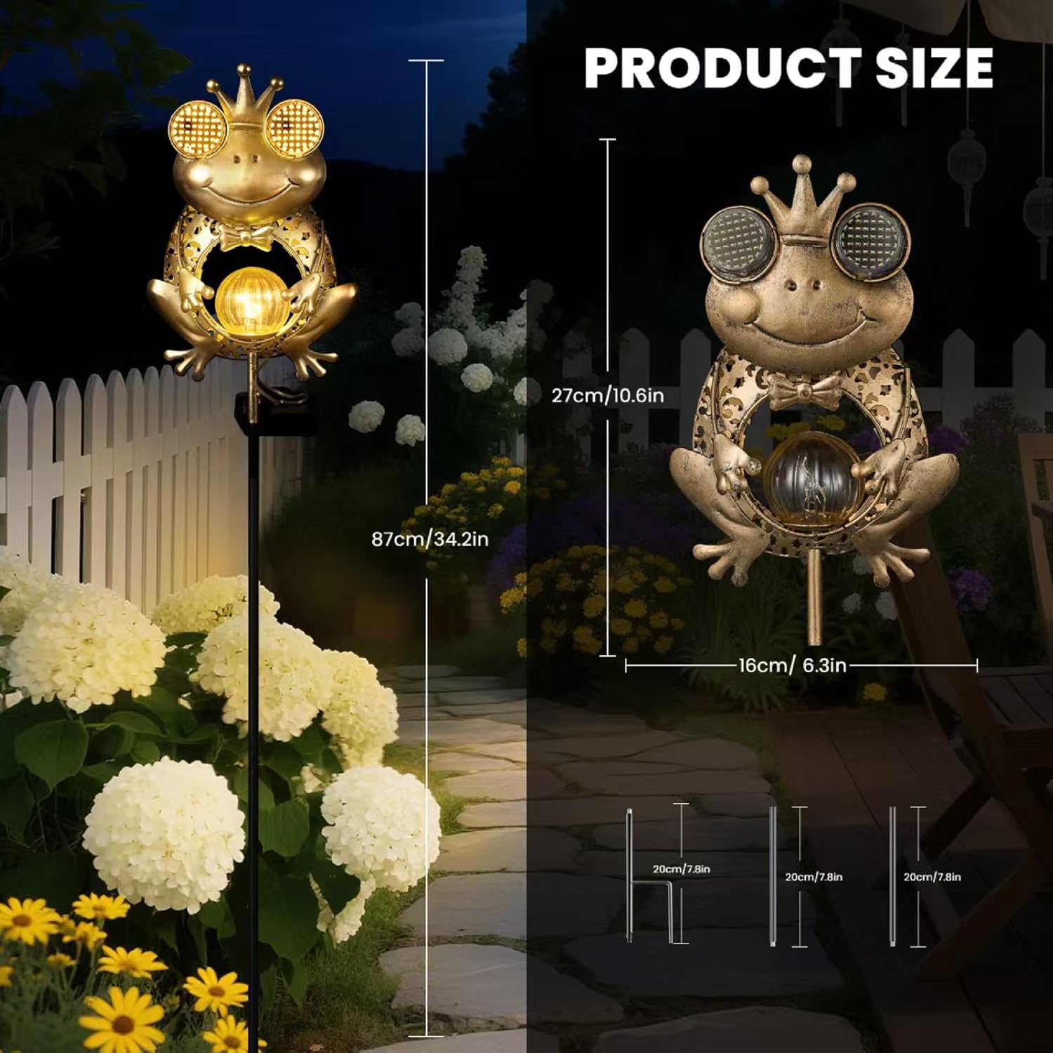 (Bronze) Solar Lights Outdoor Garden-Weatherproof Solar Garden Lights with Auto On Off 2 Mode LED Lights Dynamic Eye Lighting for Patio Yard Pathway Birthday Gifts