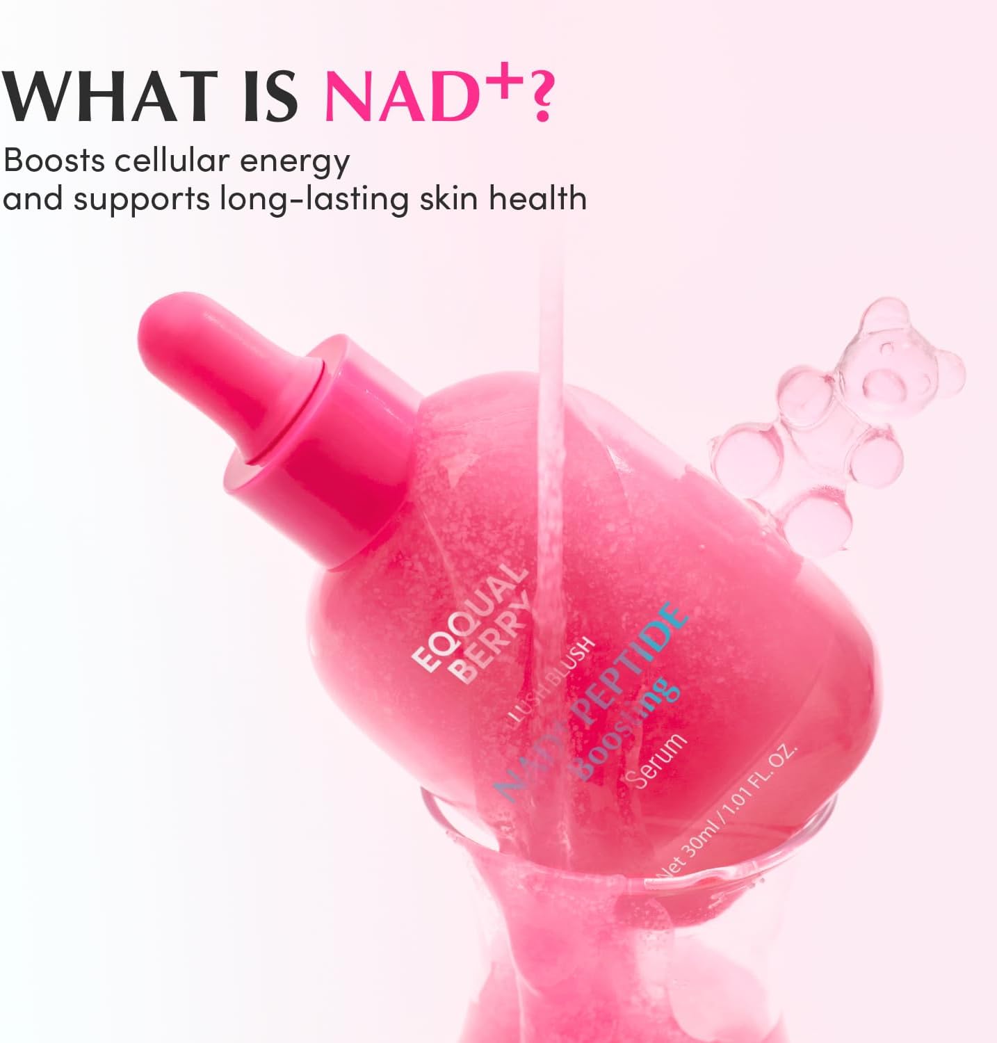 EQQUALBERRY NAD Peptide Boosting Smoothie Serum 30ml Hydrating Vitality-Supporting Face Serum NAD Multi-Peptide Blend Ceramide Complex Lightweight Daily Boost