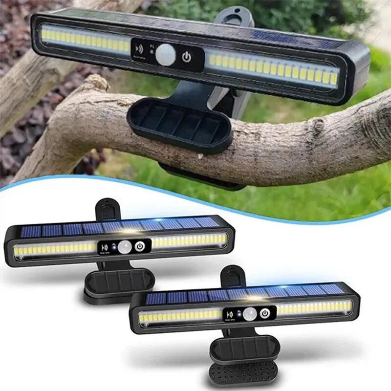 (Clamp Type) Portable Solar Motion Sensor Light Outdoor 36 LEDs Fence Clip-On Waterproof Lamp