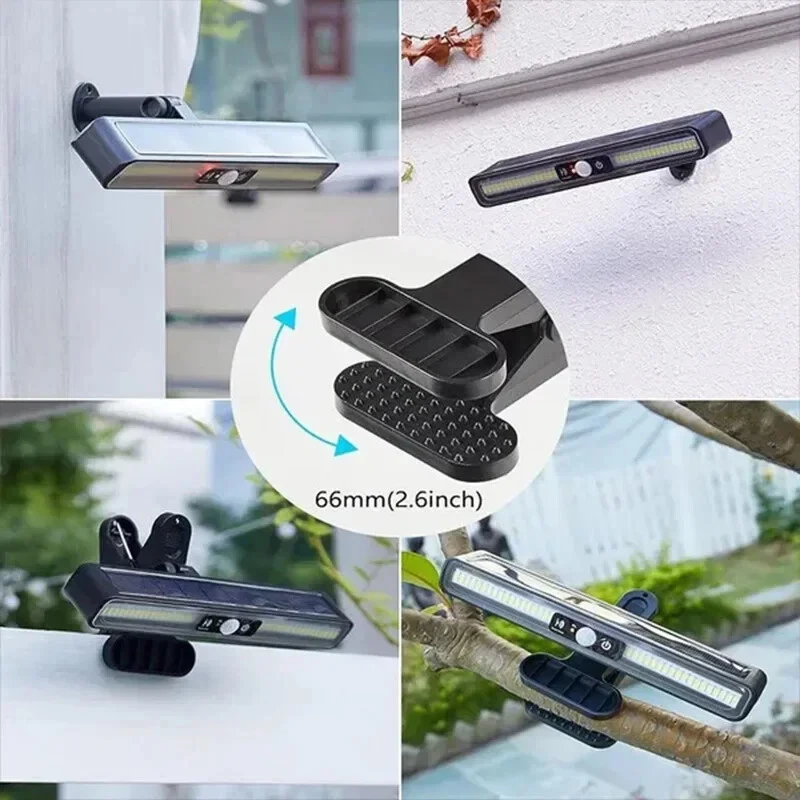 (Clamp Type) Portable Solar Motion Sensor Light Outdoor 36 LEDs Fence Clip-On Waterproof Lamp