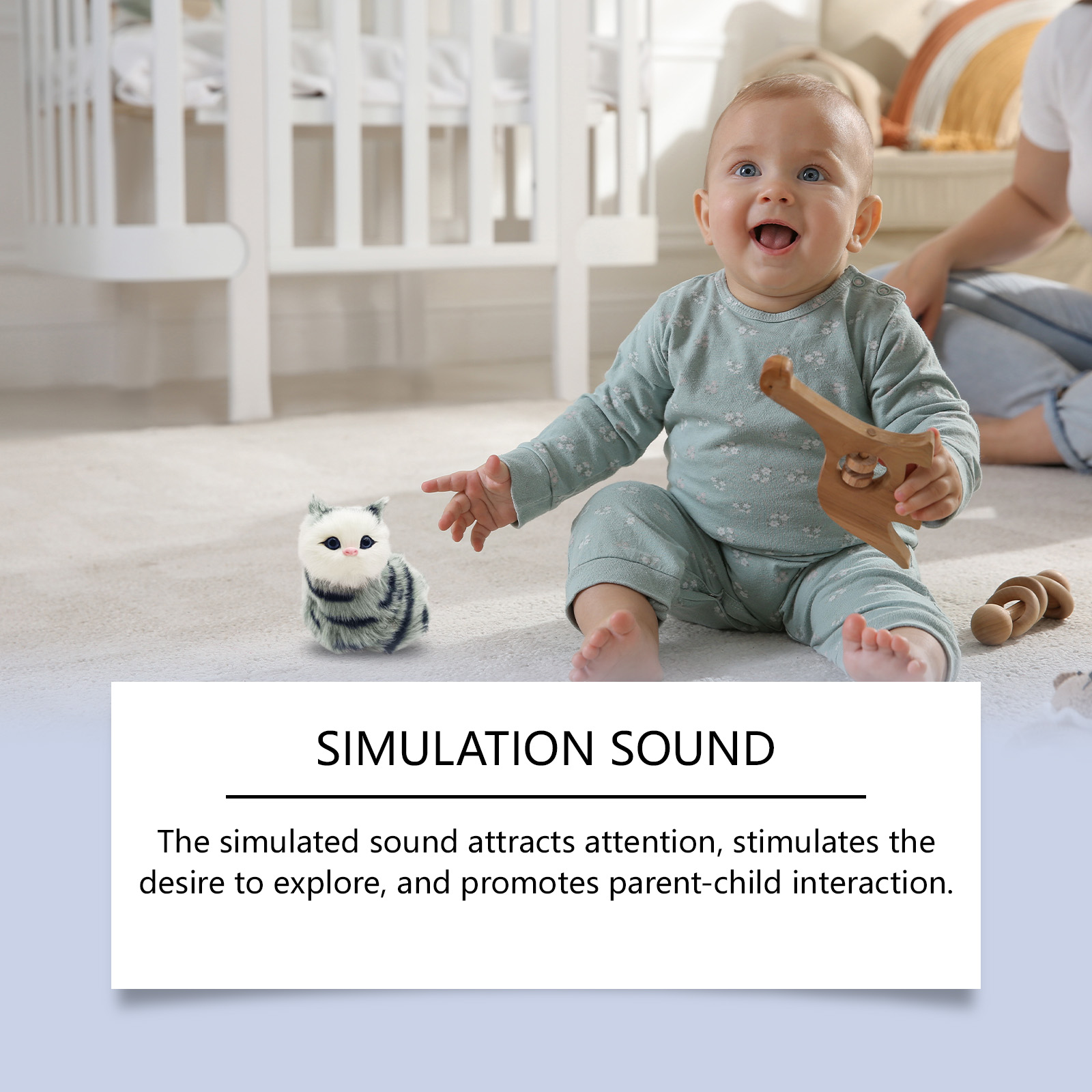 Electric Plush Toy Cat Sitting Meowing Tail Wagging Gift Children Electronic Interactive Cat Toy for Classroom Birthday Kids ﻿