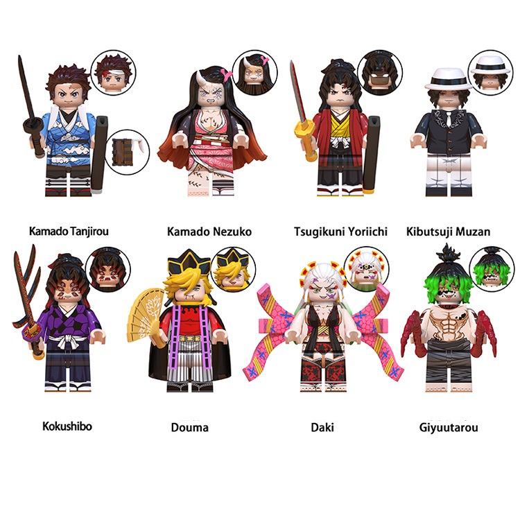 Anime Building Blocks Kamado Tanjirou Daki Minifigures Children Movie Series Toy Kids Gifts Fit Lego