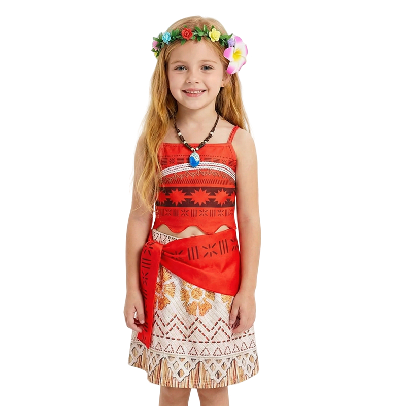 (1MMCM) Girls' Princess Costume Toddler Theme Birthday Outfit Halloween Costume Two-Piece Set Crop Top Fringe Skirt Outfit Holiday Grass