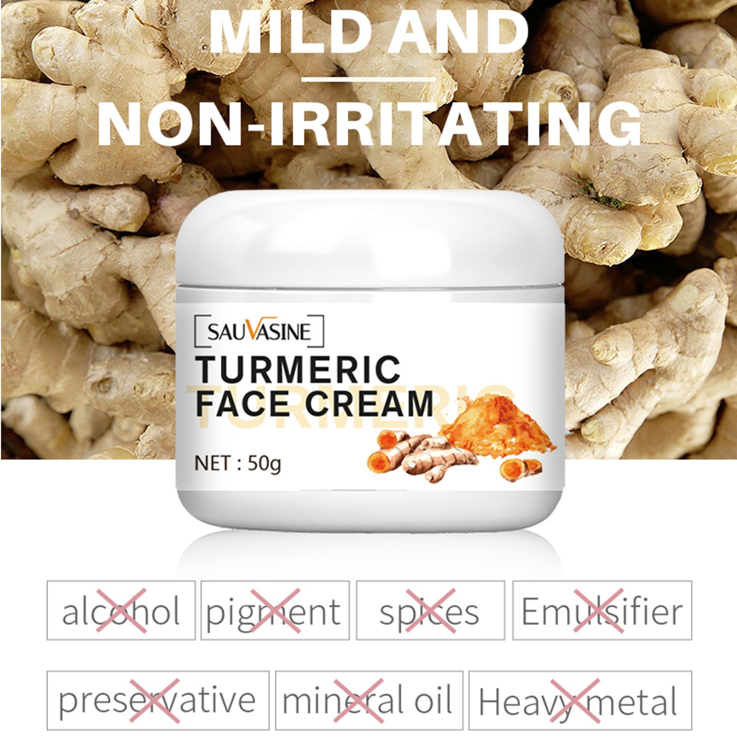 Turmeric Moisturising Anti Wrinkle Repair Essence Cream for Daily Skin Care Natural