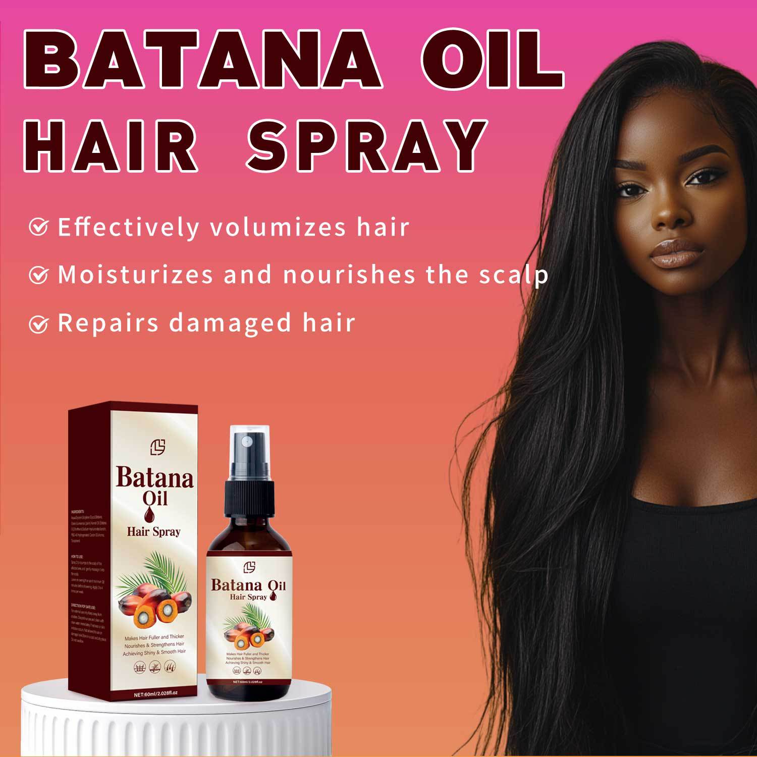 Batana Hair Spray Nourishing Strengthening Smoothing For Dry Damaged Hair Daily Scalp And Strand Care 60ml