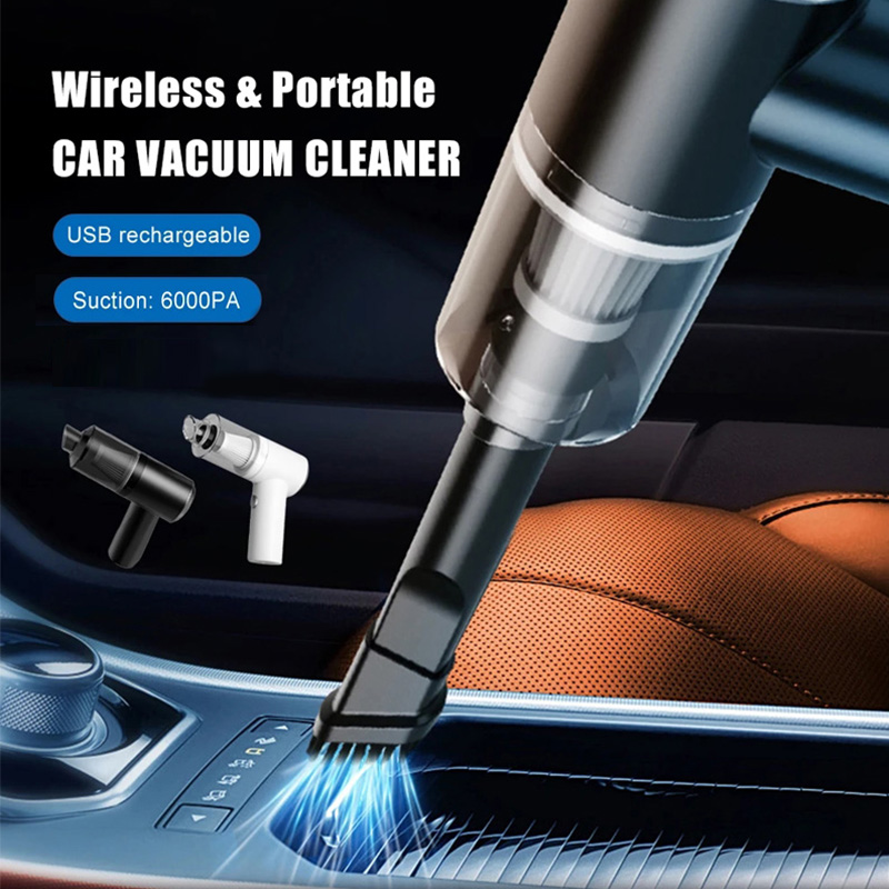 (Black) Super High Power Car Mounted Vacuum Cleaner Wireless Portable Handheld Car Household Mini Vacuum Cleaner Portable Vacuum Cleaner