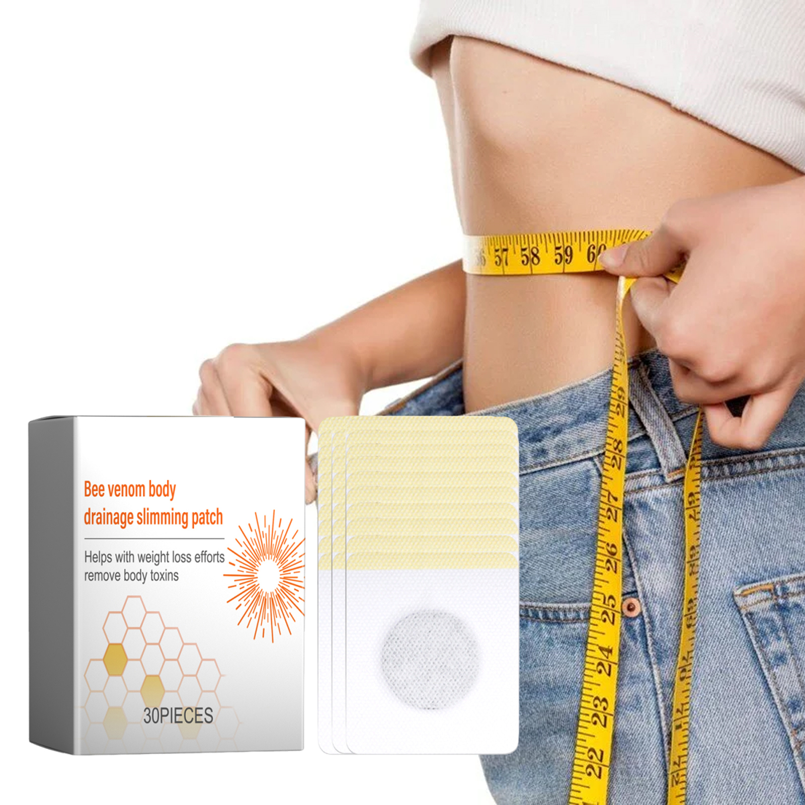 Bee Venom Lymph Slim Patch Ease Lymph Swelling Firm Arm Flabby Fat Tissue Body Shaping Care Sticker