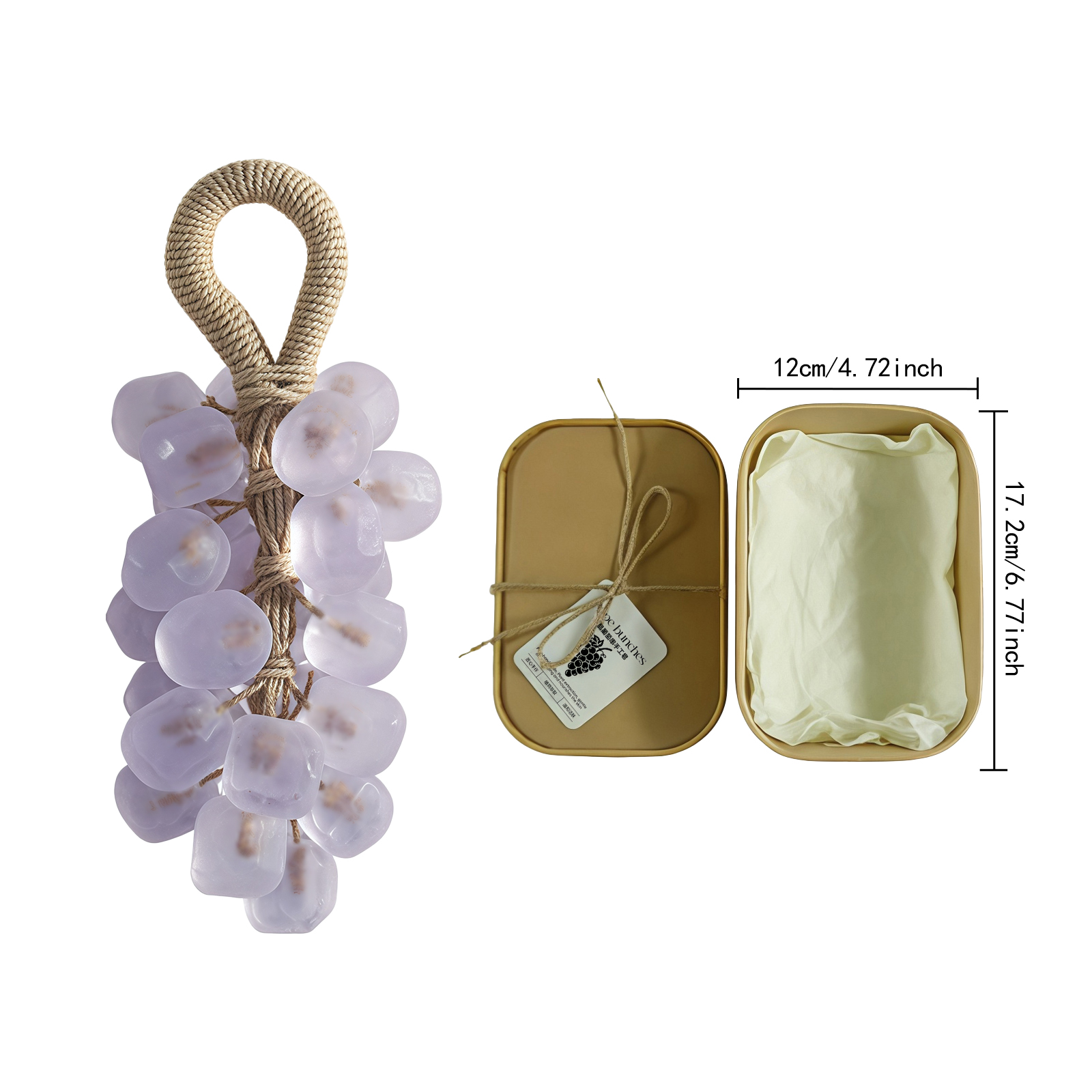 (Tea Tree Gem) Peach Round Grape Soap Handmade Diy Gem Transparent Grape String Mild Cleansing Hand Skin Care