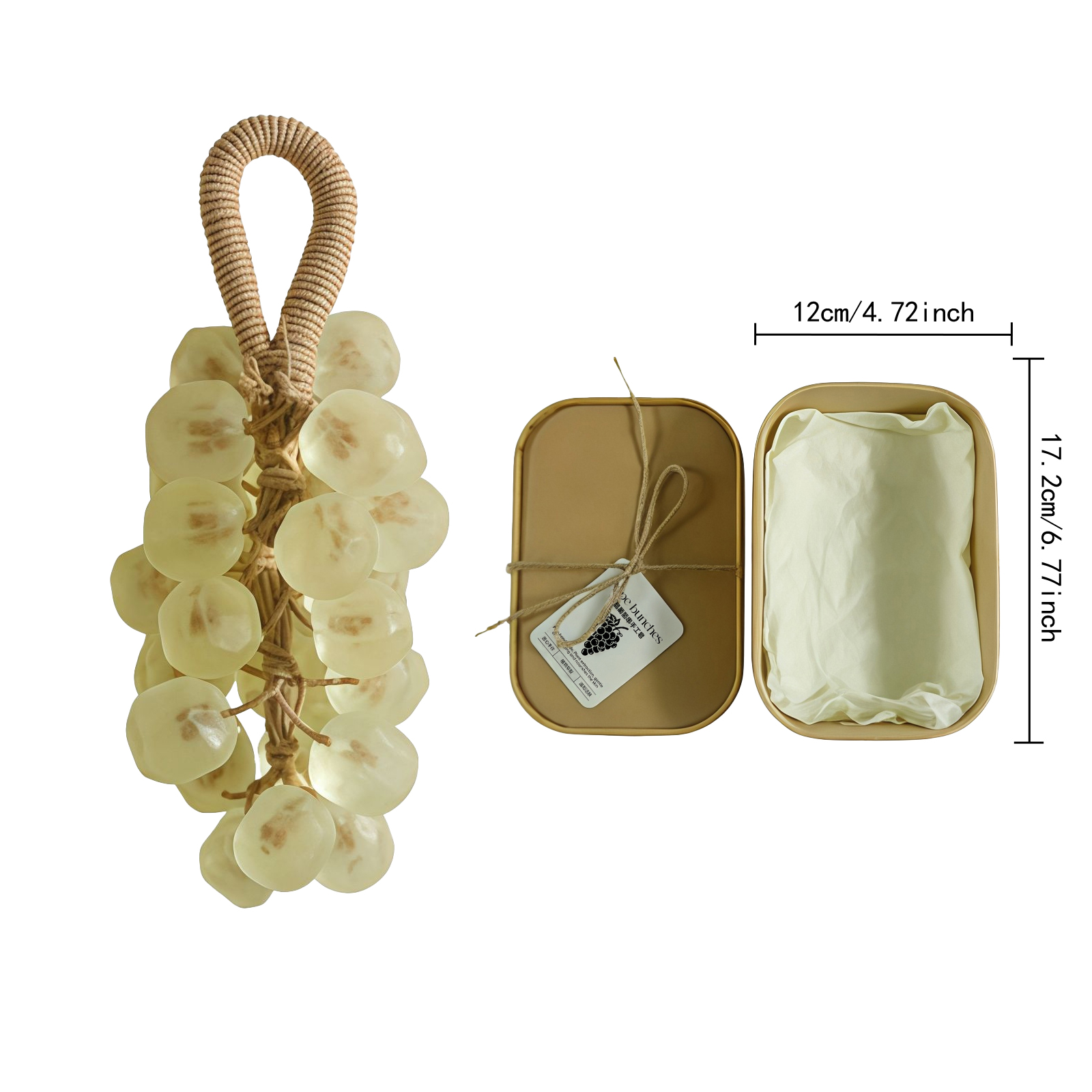 (Tea Tree Gem) Peach Round Grape Soap Handmade Diy Gem Transparent Grape String Mild Cleansing Hand Skin Care
