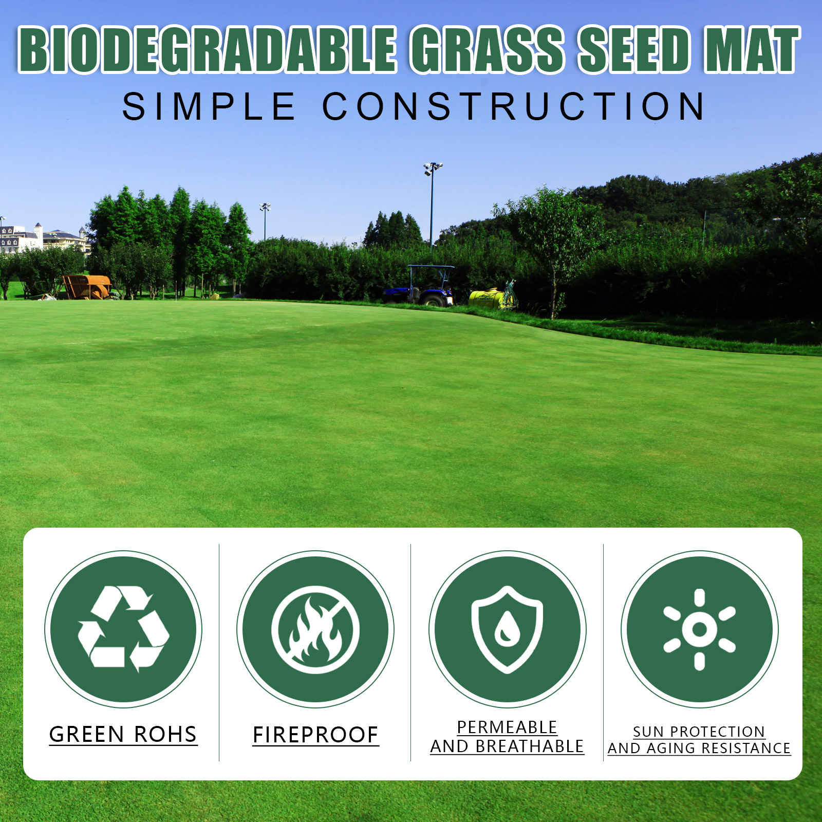 Gardening Ecological Mat Biodegradable Nonwoven Fabric Grass Seed Carpet For Landscape Planting Home Yard Greening Outdoor Cultivation