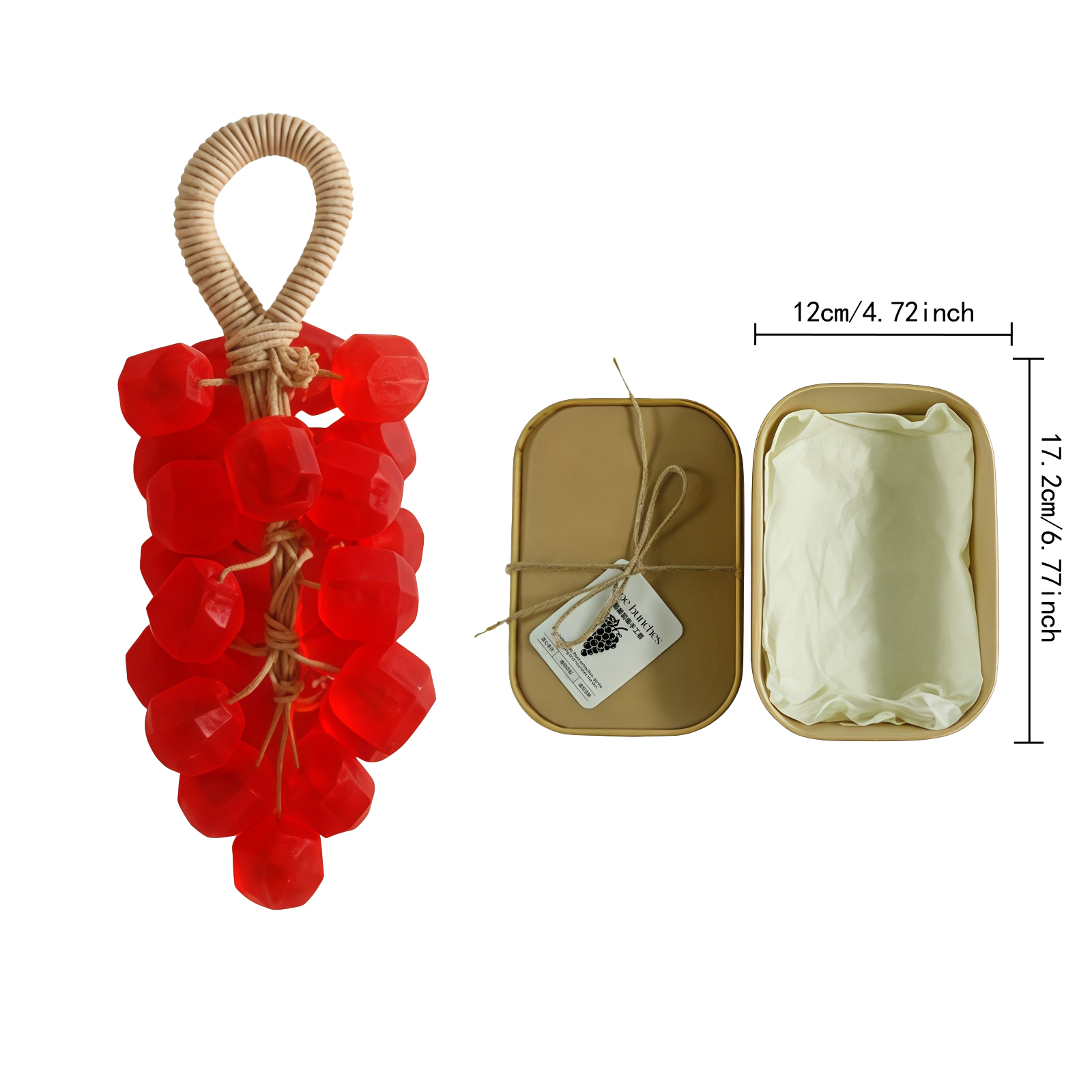 (Jasmine Gem) Peach Round Grape Soap Handmade Diy Gem Transparent Grape String Mild Cleansing Hand Skin Care