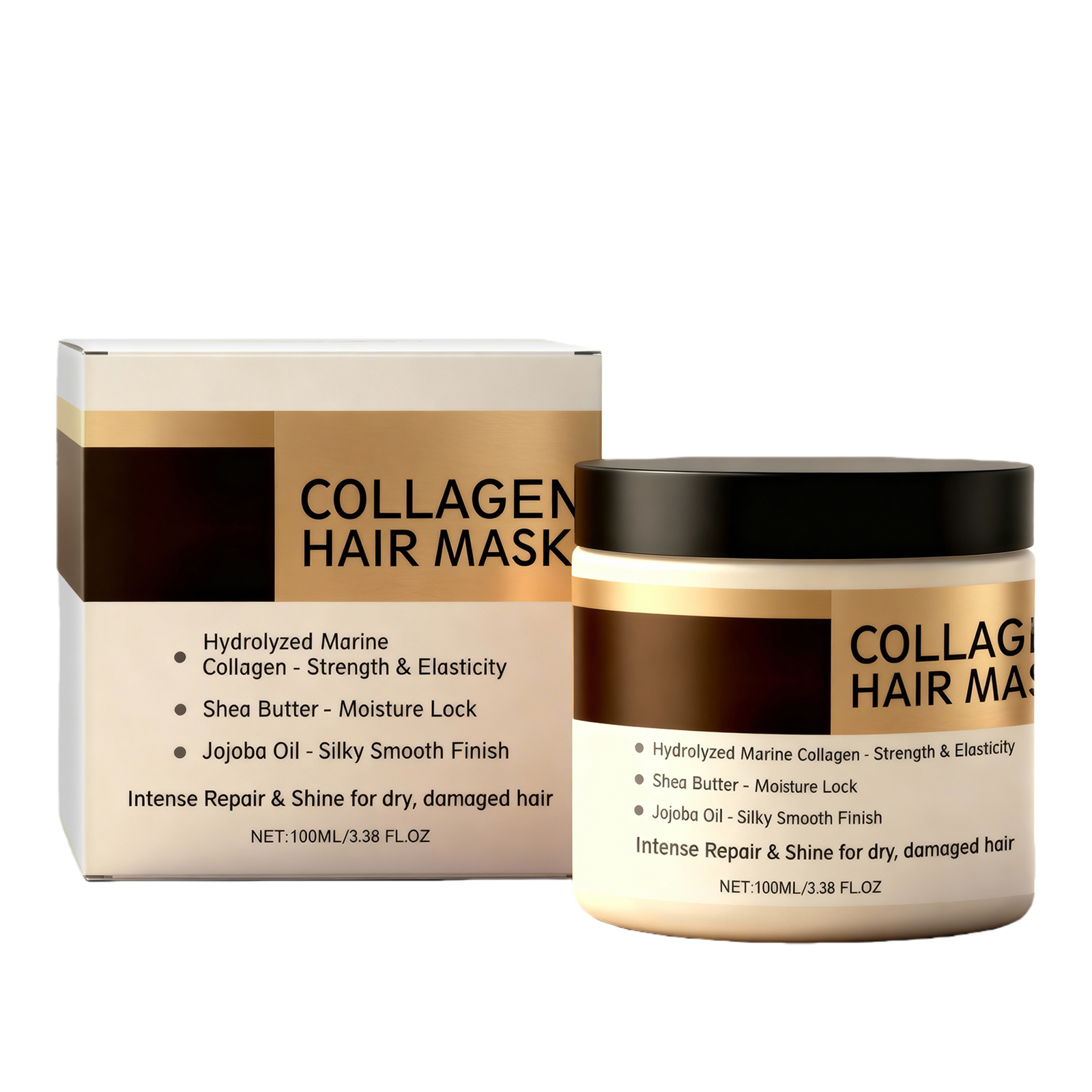 Collagen Hair Mask Daily Moisturizing Nourishing Hydrating Plump Soft Shiny Gentle Care Repair Hair Treatment