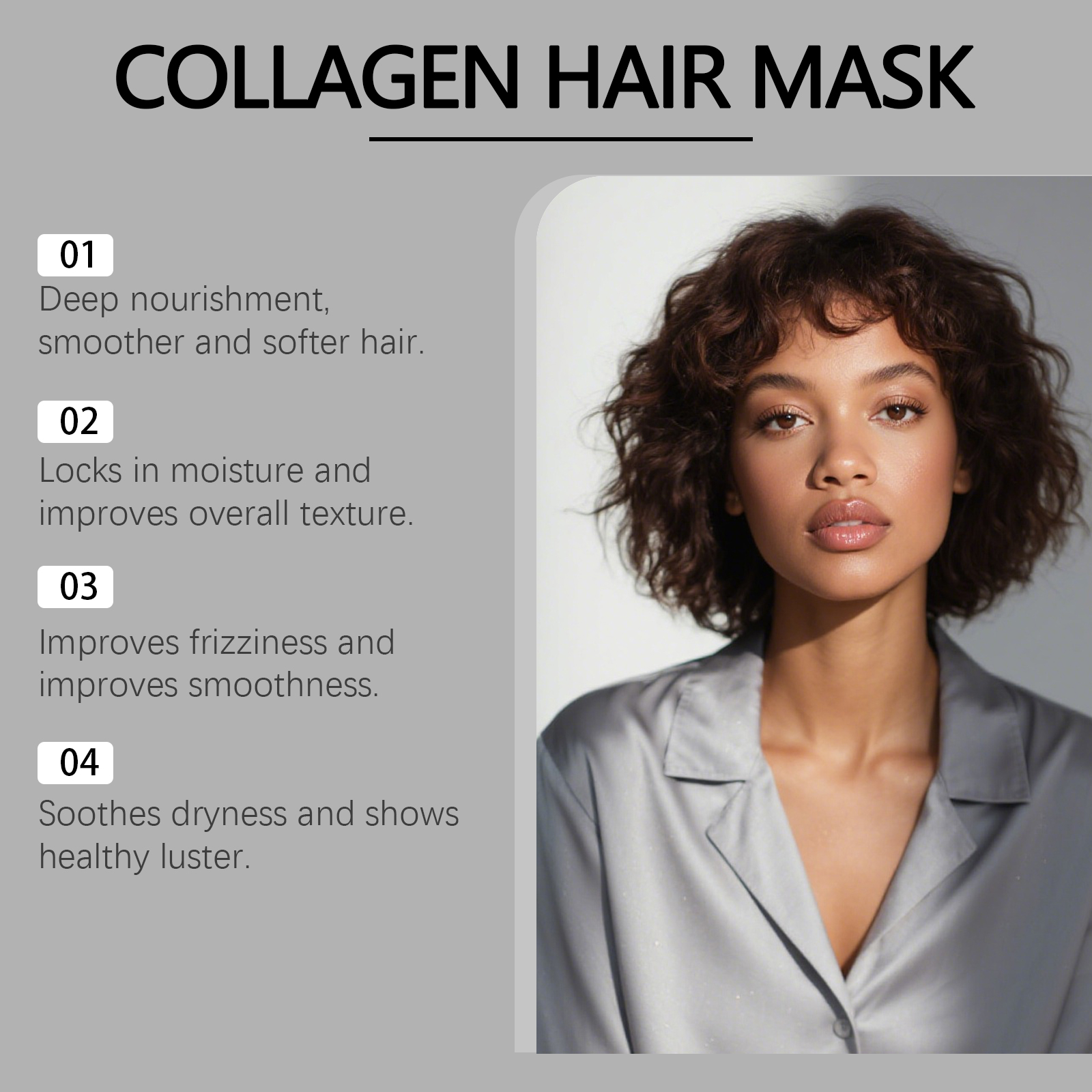 Collagen Hair Mask Daily Moisturizing Nourishing Hydrating Plump Soft Shiny Gentle Care Repair Hair Treatment