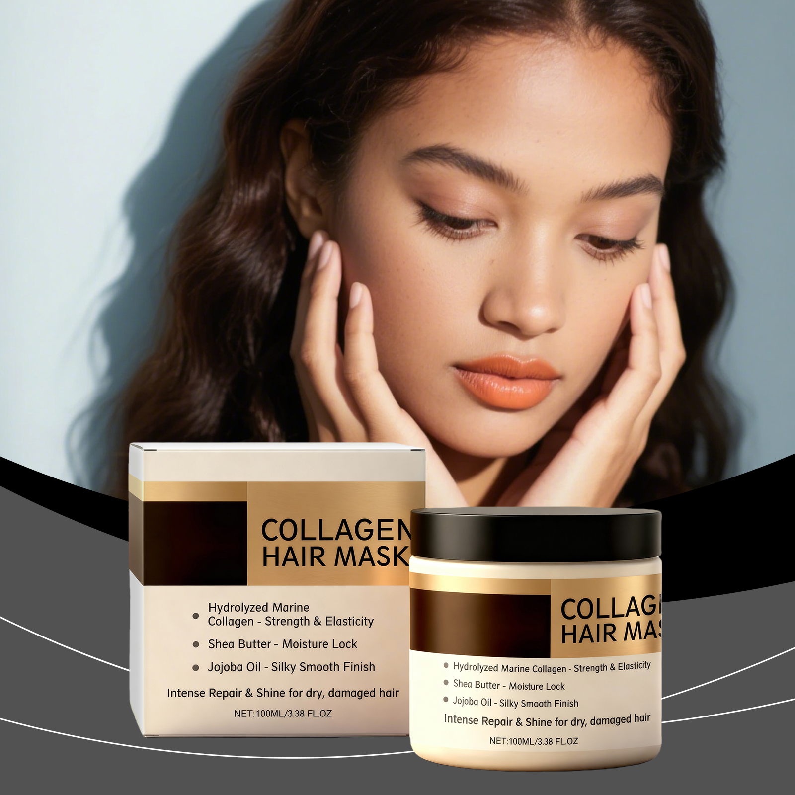 Collagen Hair Mask Daily Moisturizing Nourishing Hydrating Plump Soft Shiny Gentle Care Repair Hair Treatment