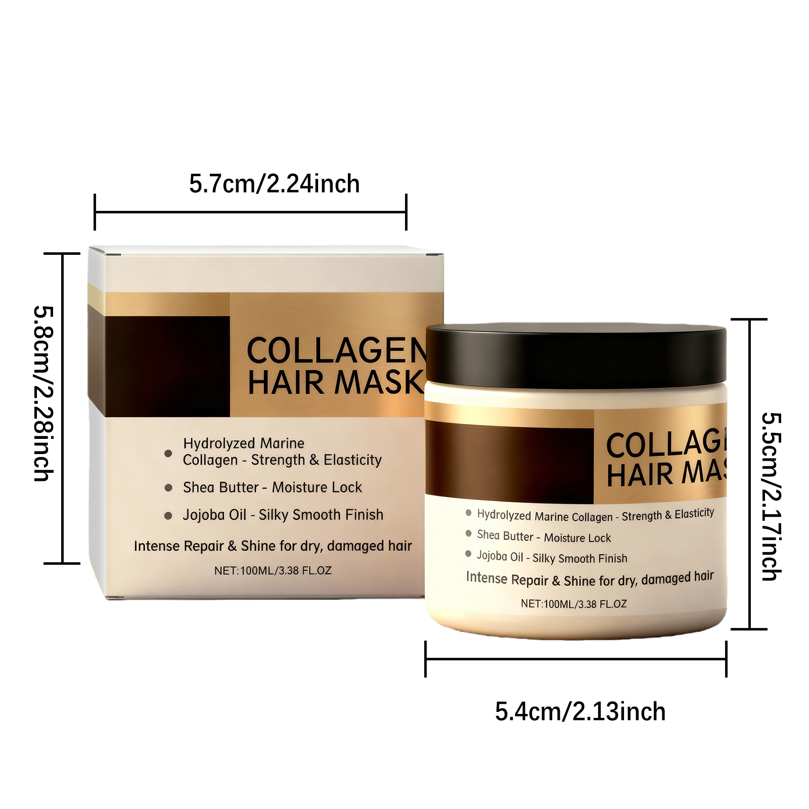 Collagen Hair Mask Daily Moisturizing Nourishing Hydrating Plump Soft Shiny Gentle Care Repair Hair Treatment