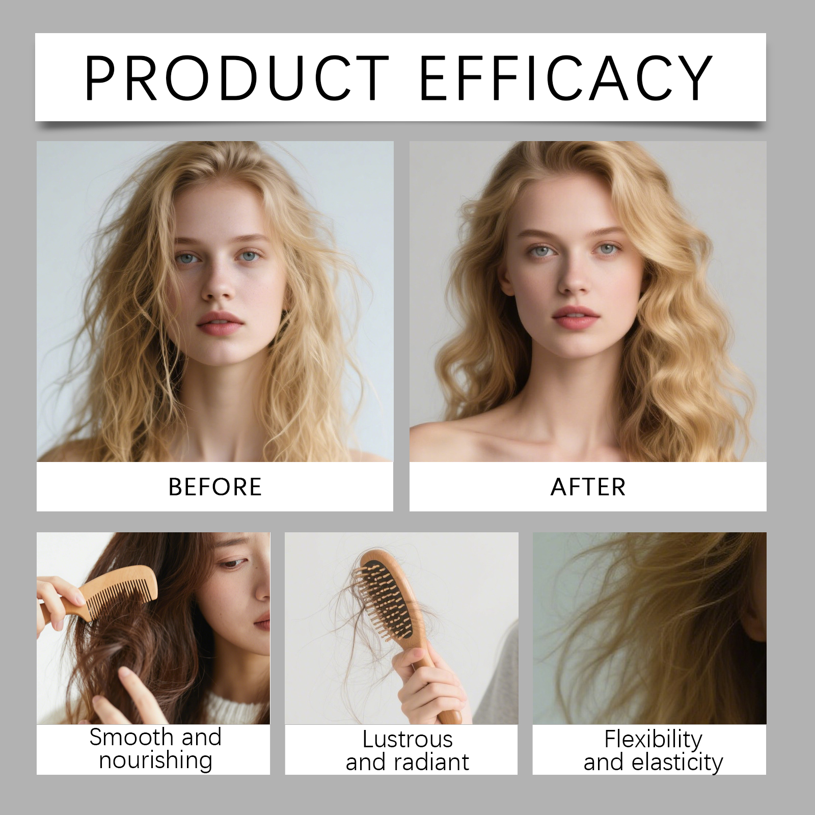 Collagen Hair Mask Daily Moisturizing Nourishing Hydrating Plump Soft Shiny Gentle Care Repair Hair Treatment