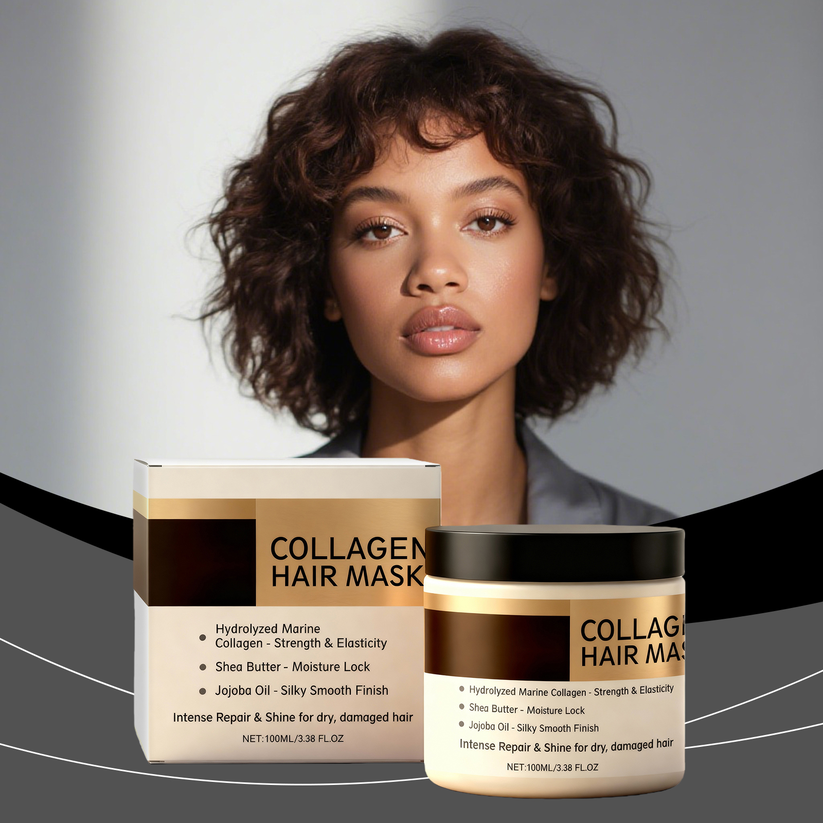 Collagen Hair Mask Daily Moisturizing Nourishing Hydrating Plump Soft Shiny Gentle Care Repair Hair Treatment
