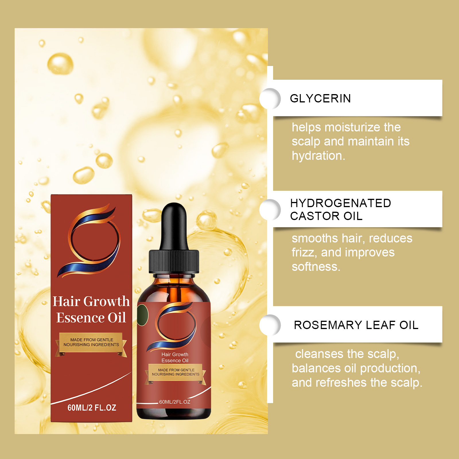 Mild Moisturizing Hair Care Oil Gentle Comfort Dry Smooth Natural Shade Fragrance Refreshing Tress Treatment Liquid