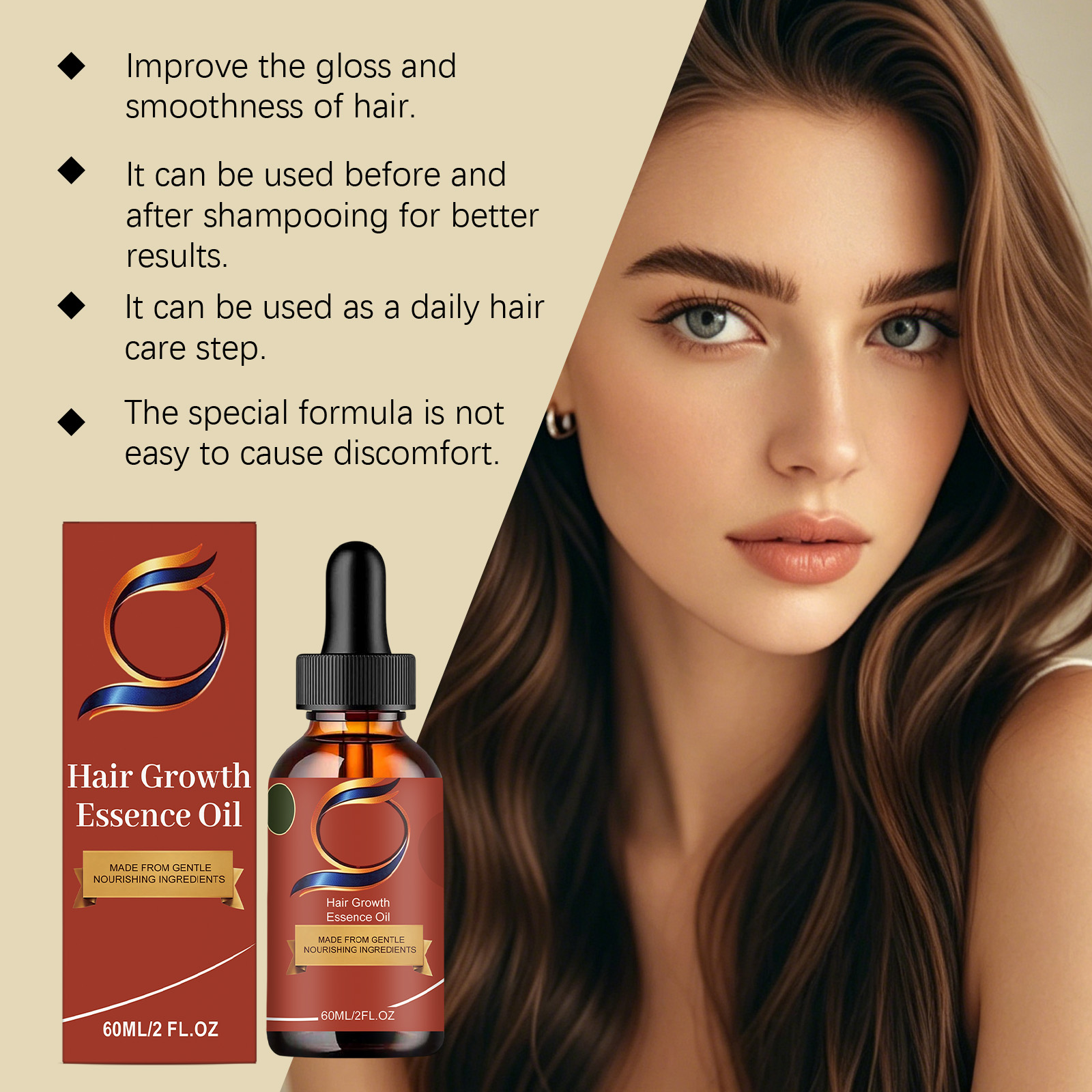 Mild Moisturizing Hair Care Oil Gentle Comfort Dry Smooth Natural Shade Fragrance Refreshing Tress Treatment Liquid