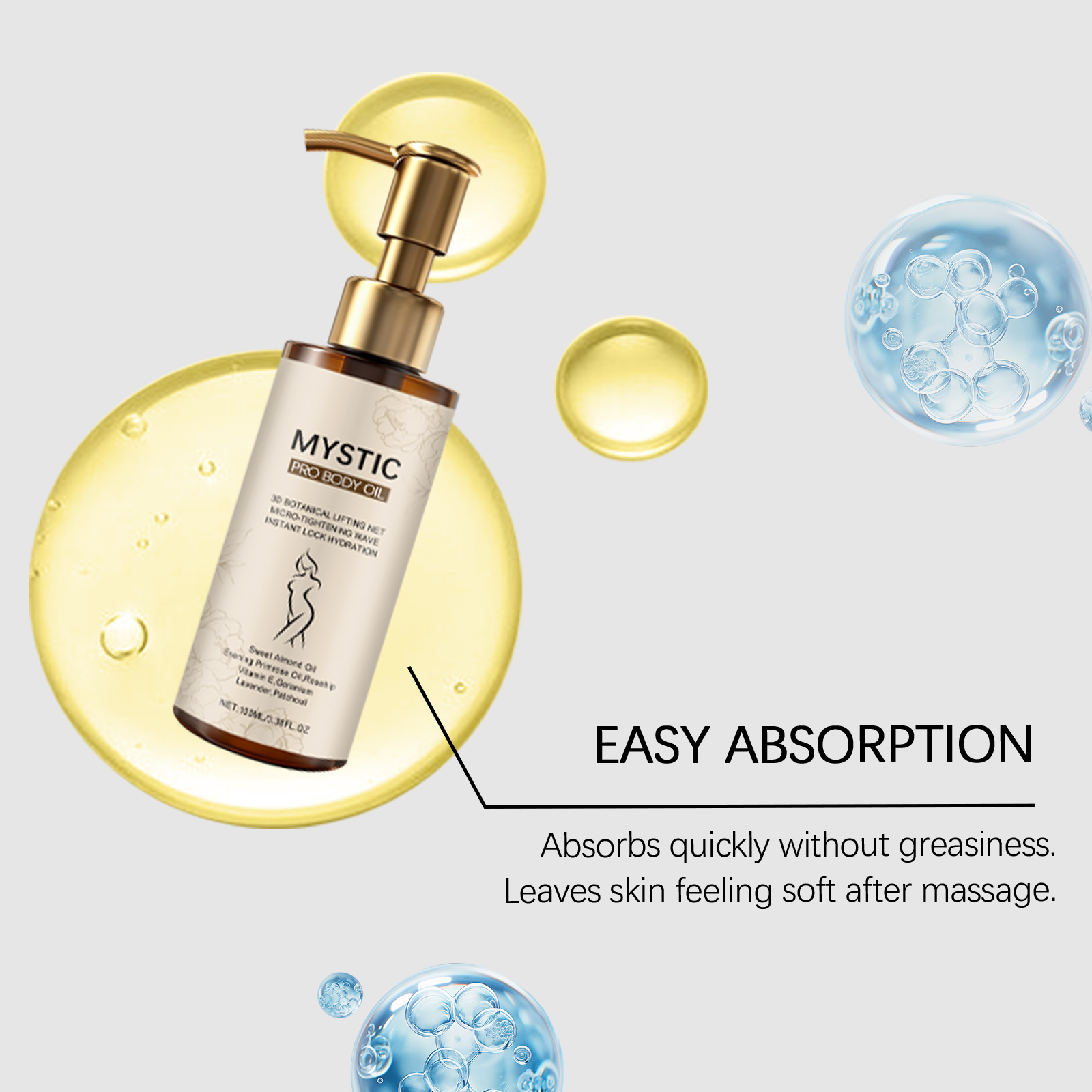 Body Care Oil Fine Texture Skin Friendly Fast Absorbing Nourishing Hydrated Smooth Improve Rough Complexion Whole Body Skin