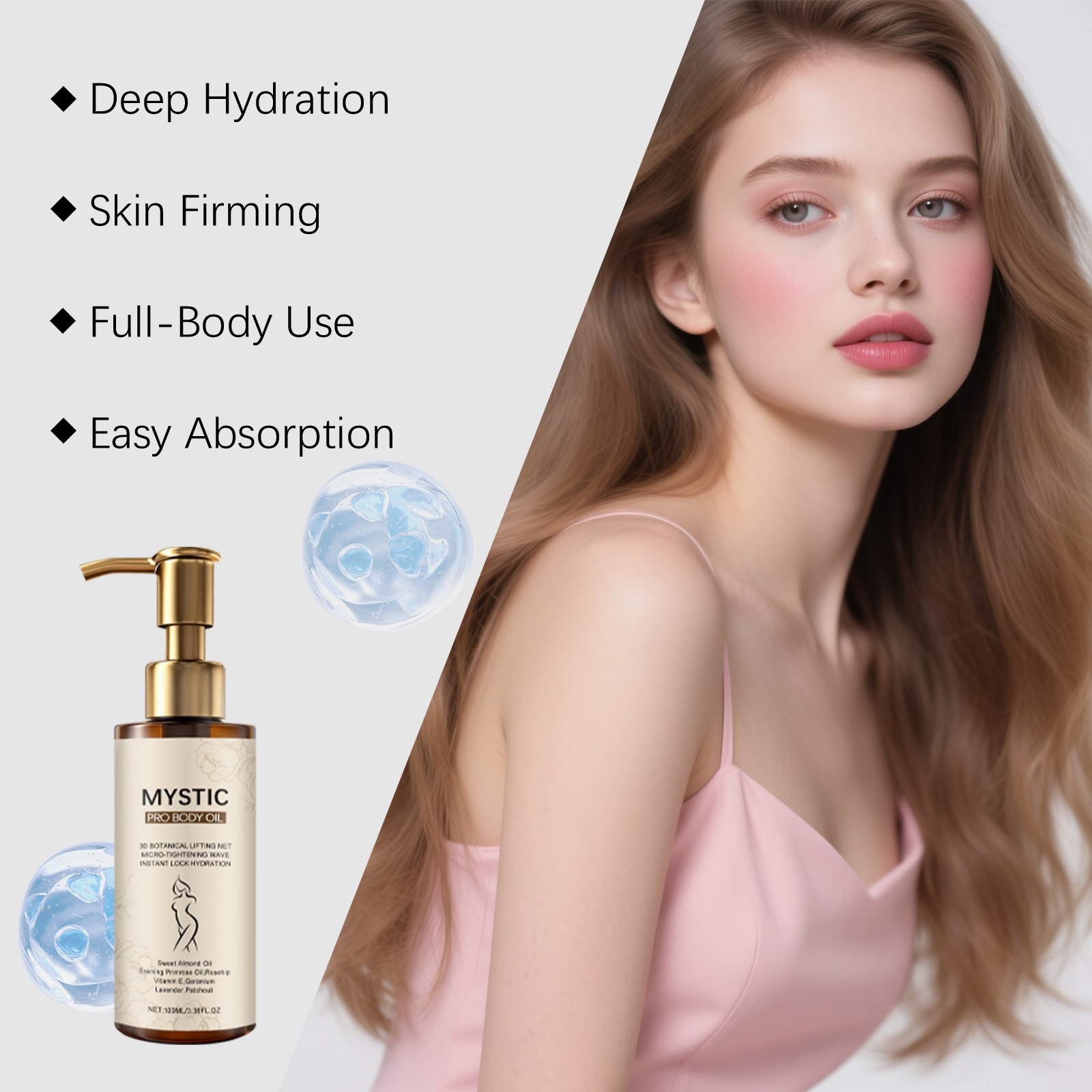 Body Care Oil Fine Texture Skin Friendly Fast Absorbing Nourishing Hydrated Smooth Improve Rough Complexion Whole Body Skin