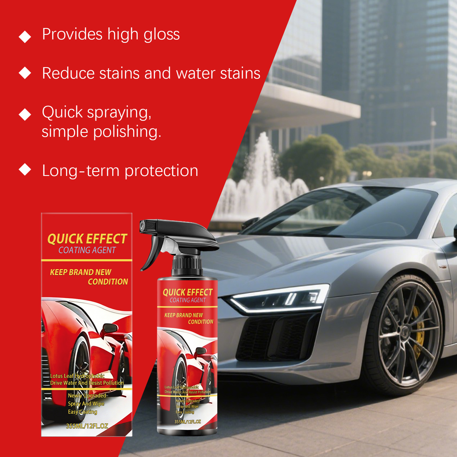 Car Coating Spray Daily Convenient Nano Cleansing Shiny Rustproof Care Body Surface Gloss Protect Liquid Film