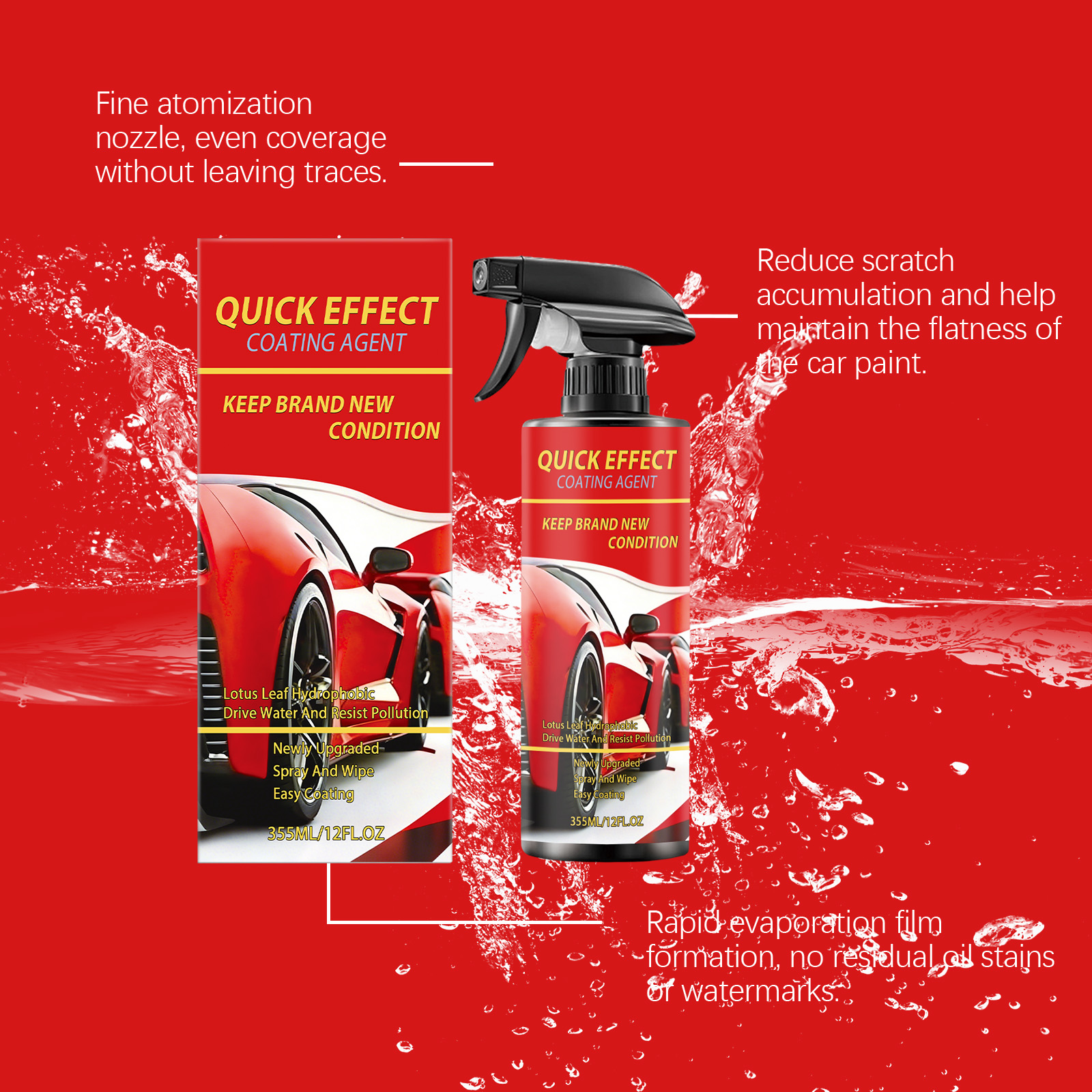 Car Coating Spray Daily Convenient Nano Cleansing Shiny Rustproof Care Body Surface Gloss Protect Liquid Film