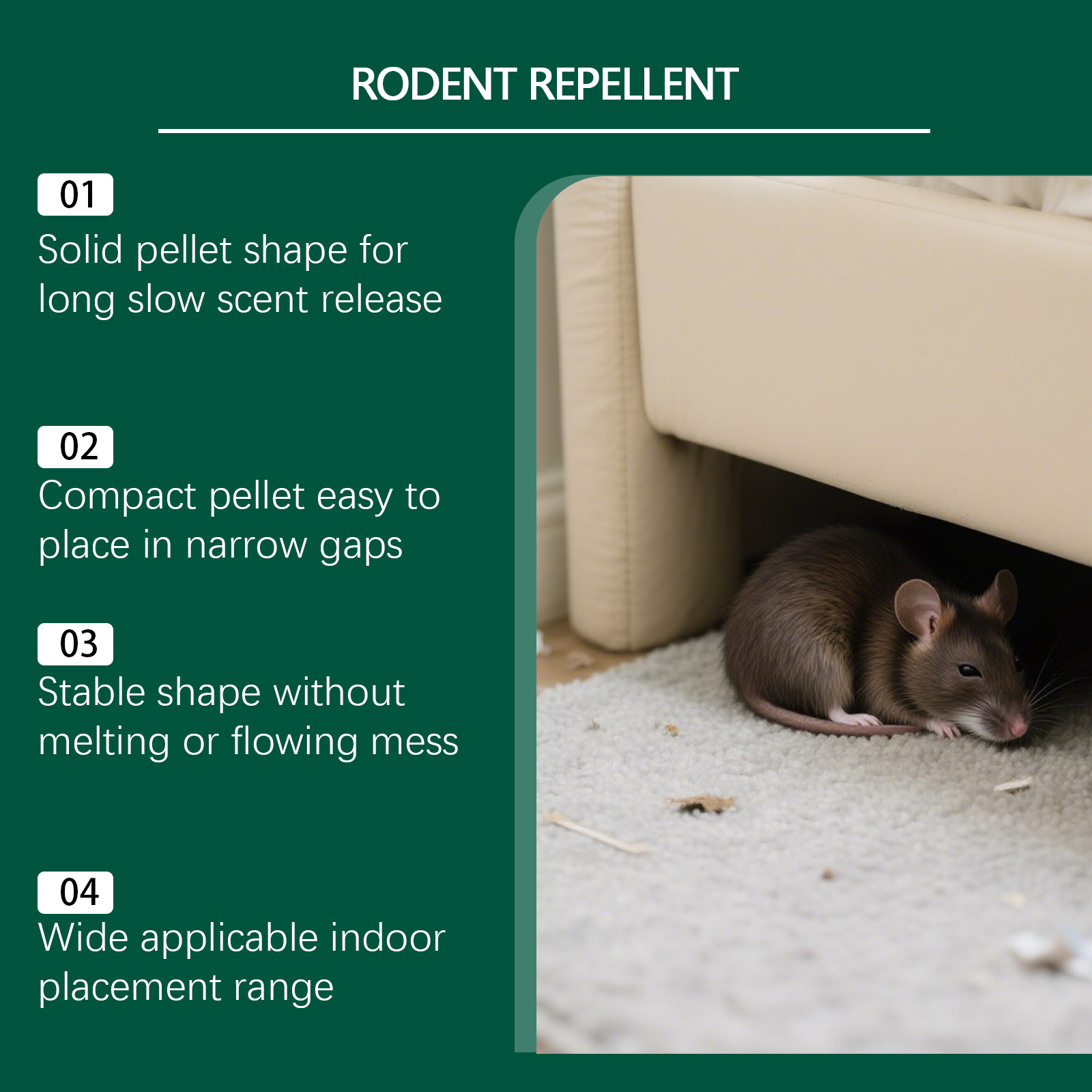 Rat Repellent Pellet Natural Effective Indoor Outdoor Household Warehouse Garage Basement Attic Kitchen Balcony