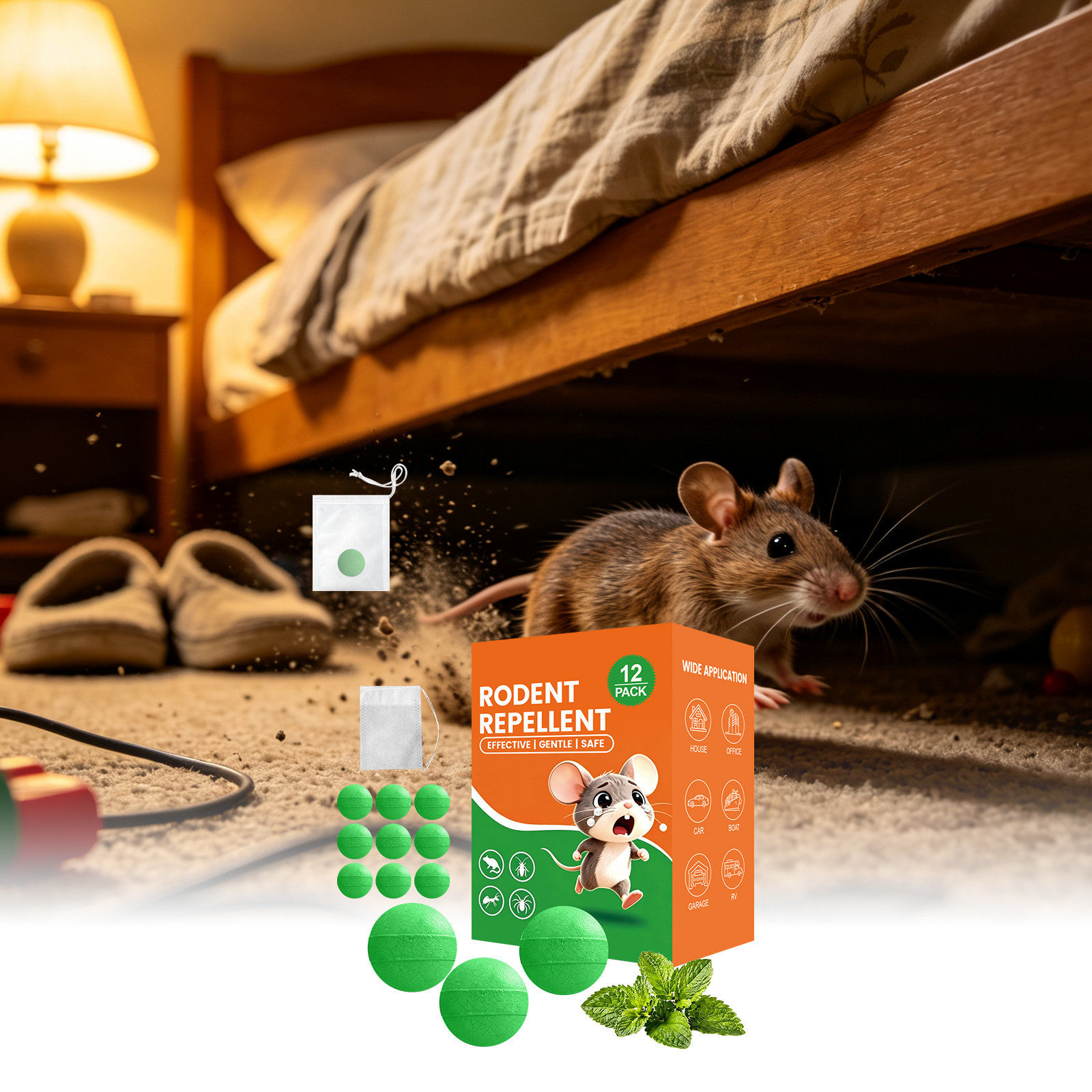 Rat Repellent Pellet Natural Effective Indoor Outdoor Household Warehouse Garage Basement Attic Kitchen Balcony