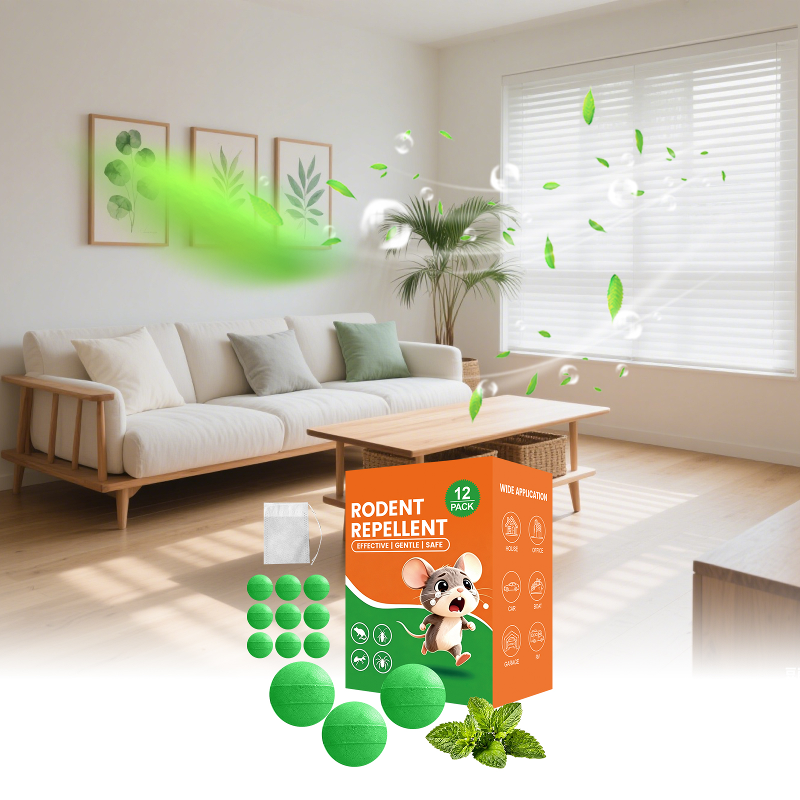 Rat Repellent Pellet Natural Effective Indoor Outdoor Household Warehouse Garage Basement Attic Kitchen Balcony