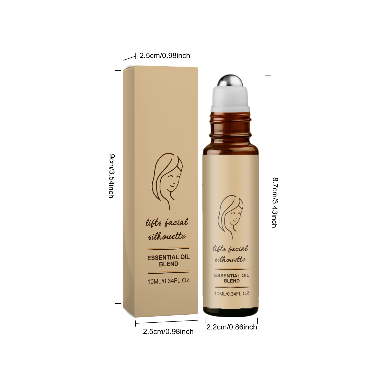 Facial Skin Essential Oil Roller Mild Moisturizing Hydrating Face Contour Line Massage Skin Care Daily Treatment Oil