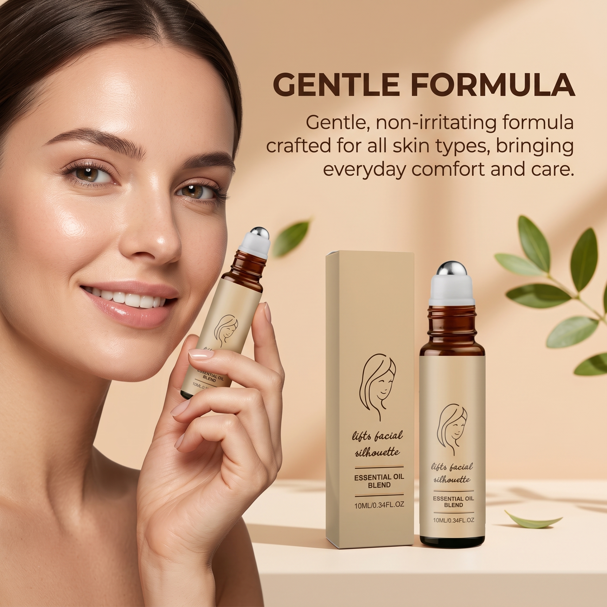 Facial Skin Essential Oil Roller Mild Moisturizing Hydrating Face Contour Line Massage Skin Care Daily Treatment Oil