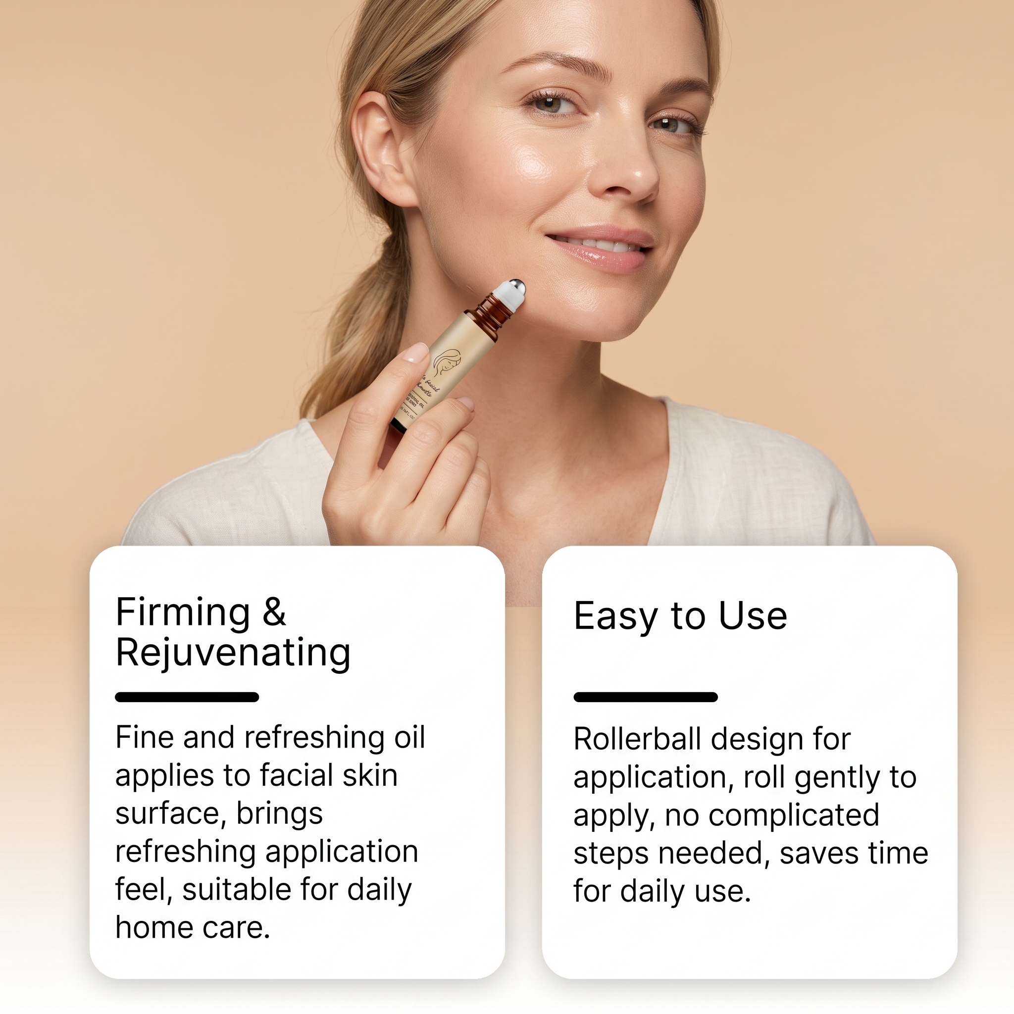 Facial Skin Essential Oil Roller Mild Moisturizing Hydrating Face Contour Line Massage Skin Care Daily Treatment Oil