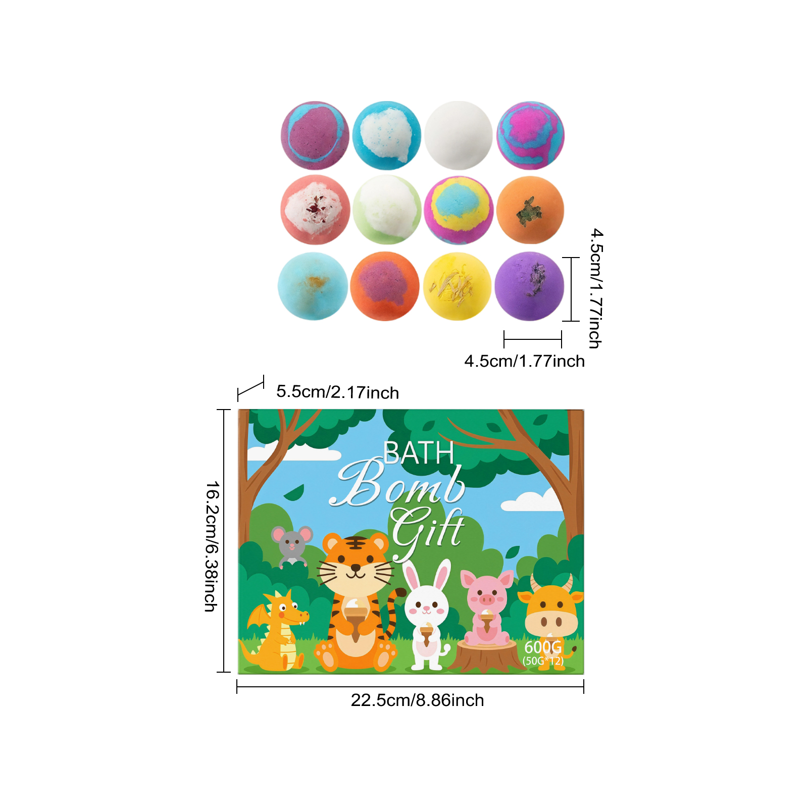 Fun Bath Bombs Mild Clean Moisturize Skin Colorful Fragrance Body Shower Care