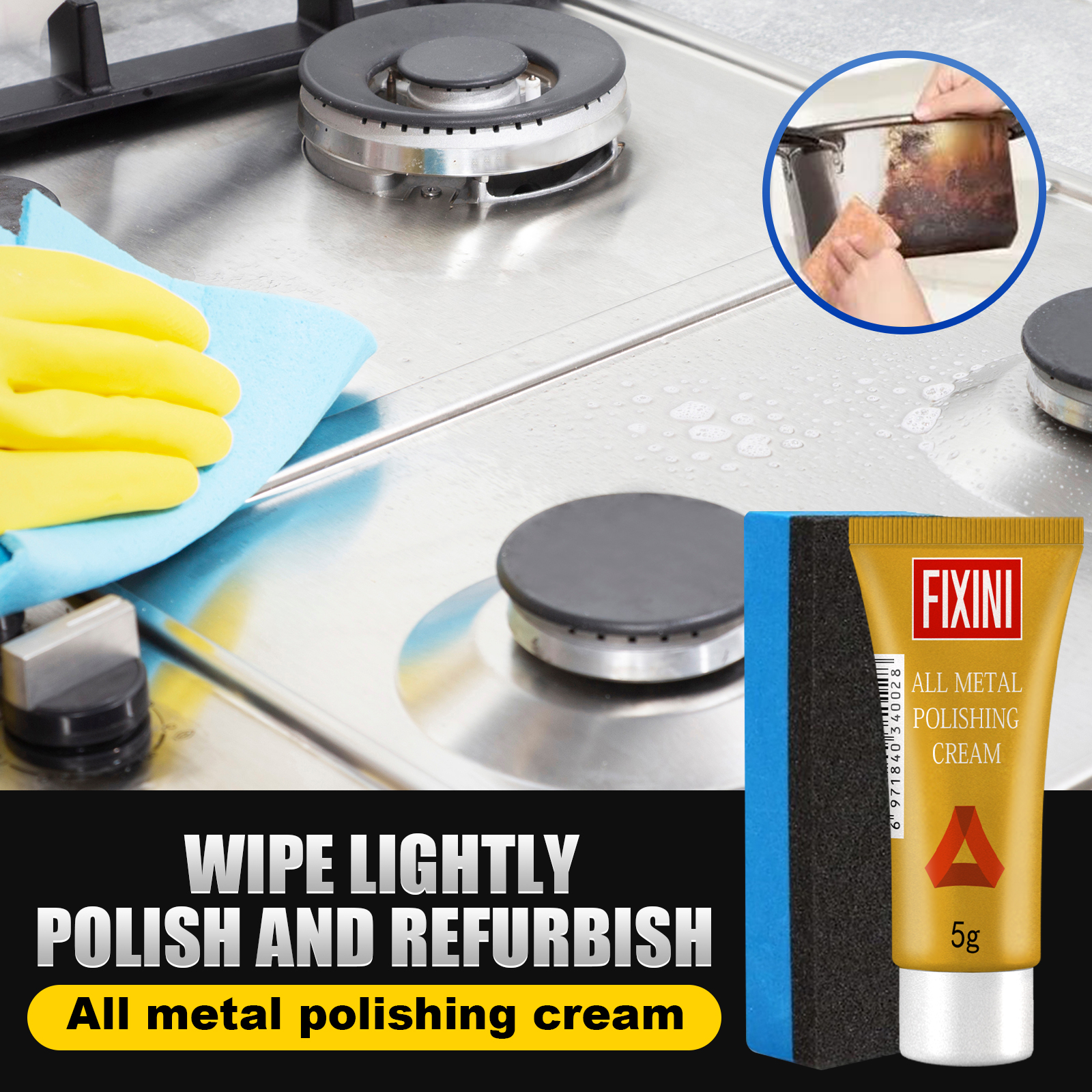 Metal Polishing Paste Copper Rust Removing Multi Function Clean Care For Tire Kitchen All Metal Objects