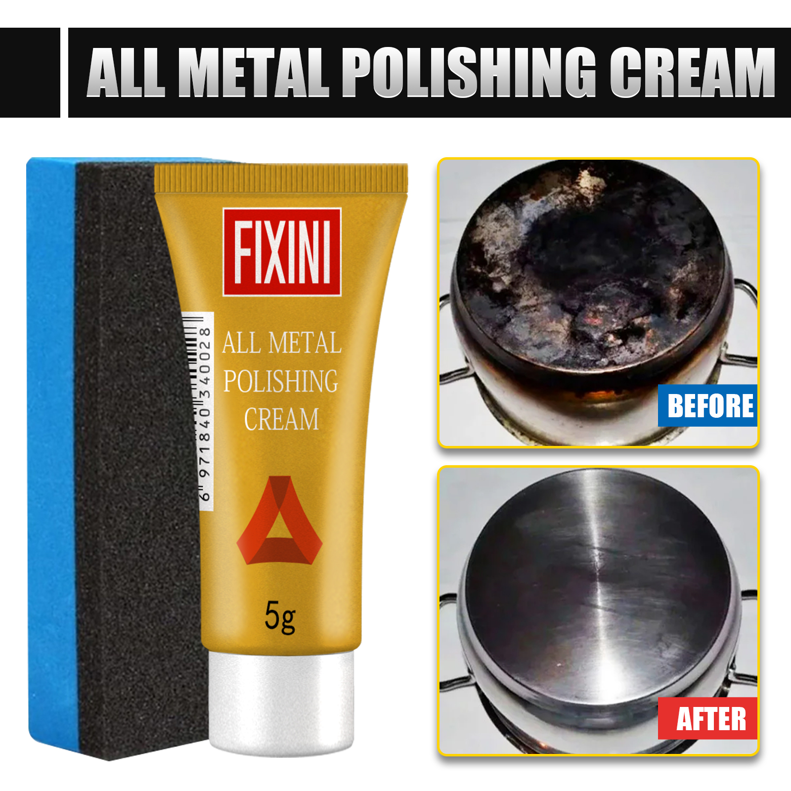 Metal Polishing Paste Copper Rust Removing Multi Function Clean Care For Tire Kitchen All Metal Objects