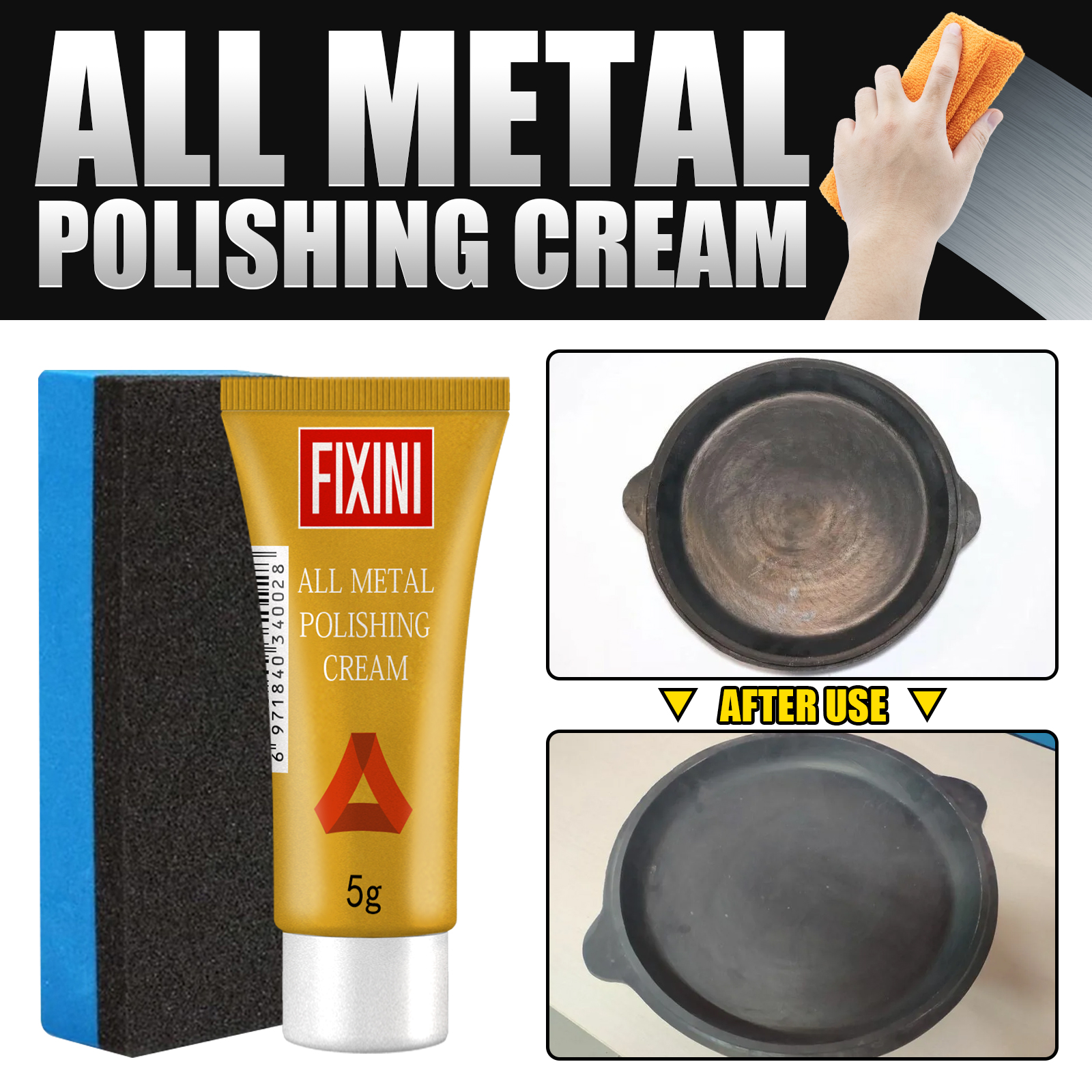 Metal Polishing Paste Copper Rust Removing Multi Function Clean Care For Tire Kitchen All Metal Objects