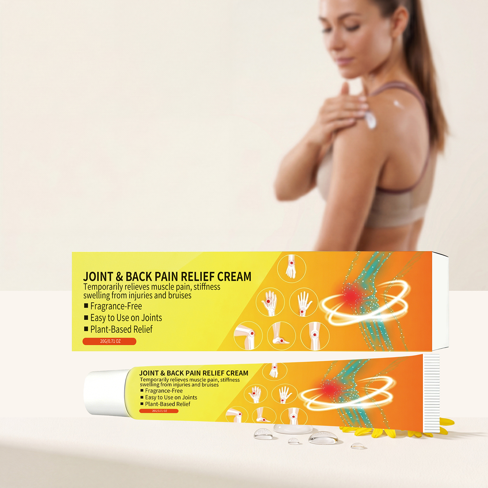 Joint Care Cream Mild Formula Easy To Absorb For Joint Back Skin External Massage Daily Maintenance