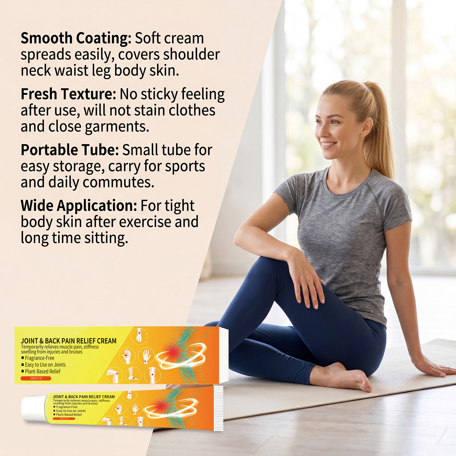 Joint Care Cream Mild Formula Easy To Absorb For Joint Back Skin External Massage Daily Maintenance