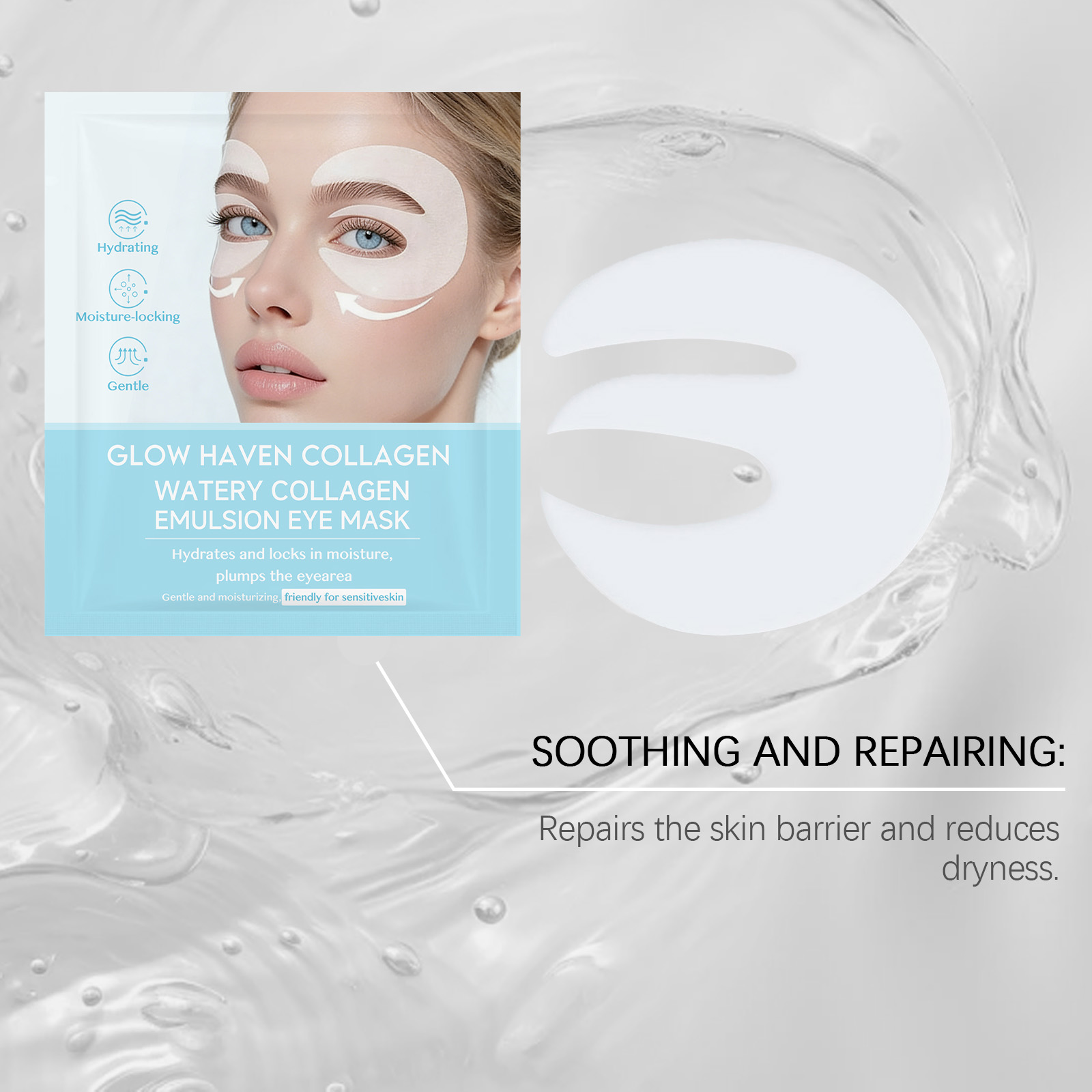 Collagen Moisturizing Care Eye Mask Daily Hydrating Lock Water Tender Skin Around Eyes Convenient Portable