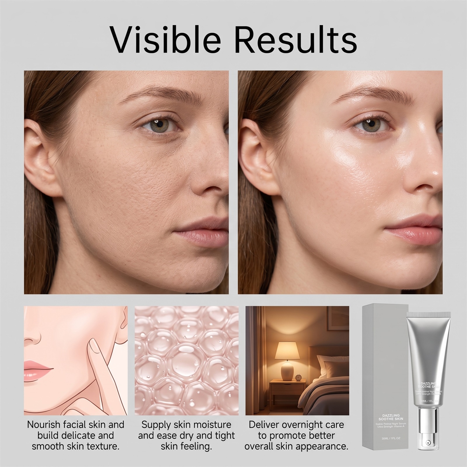 Moisturizing Facial Essence Daily Hydrating Refreshing Skincare Delicate Care Face Skin Light Smooth Texture