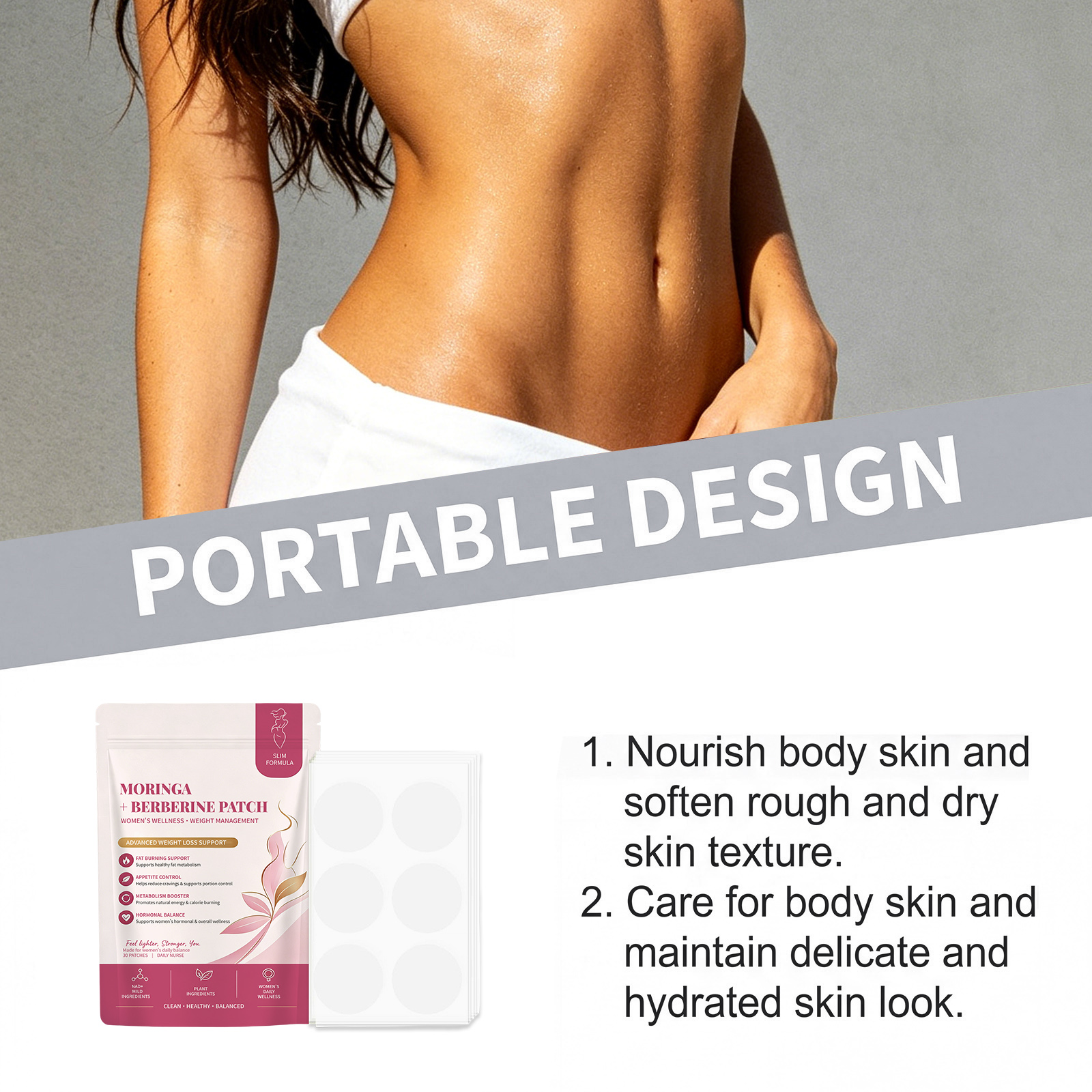 Moringa Berberine Patch Gentle Care Soft Skin Friendly Light Highlight Body Curve Shape Figure