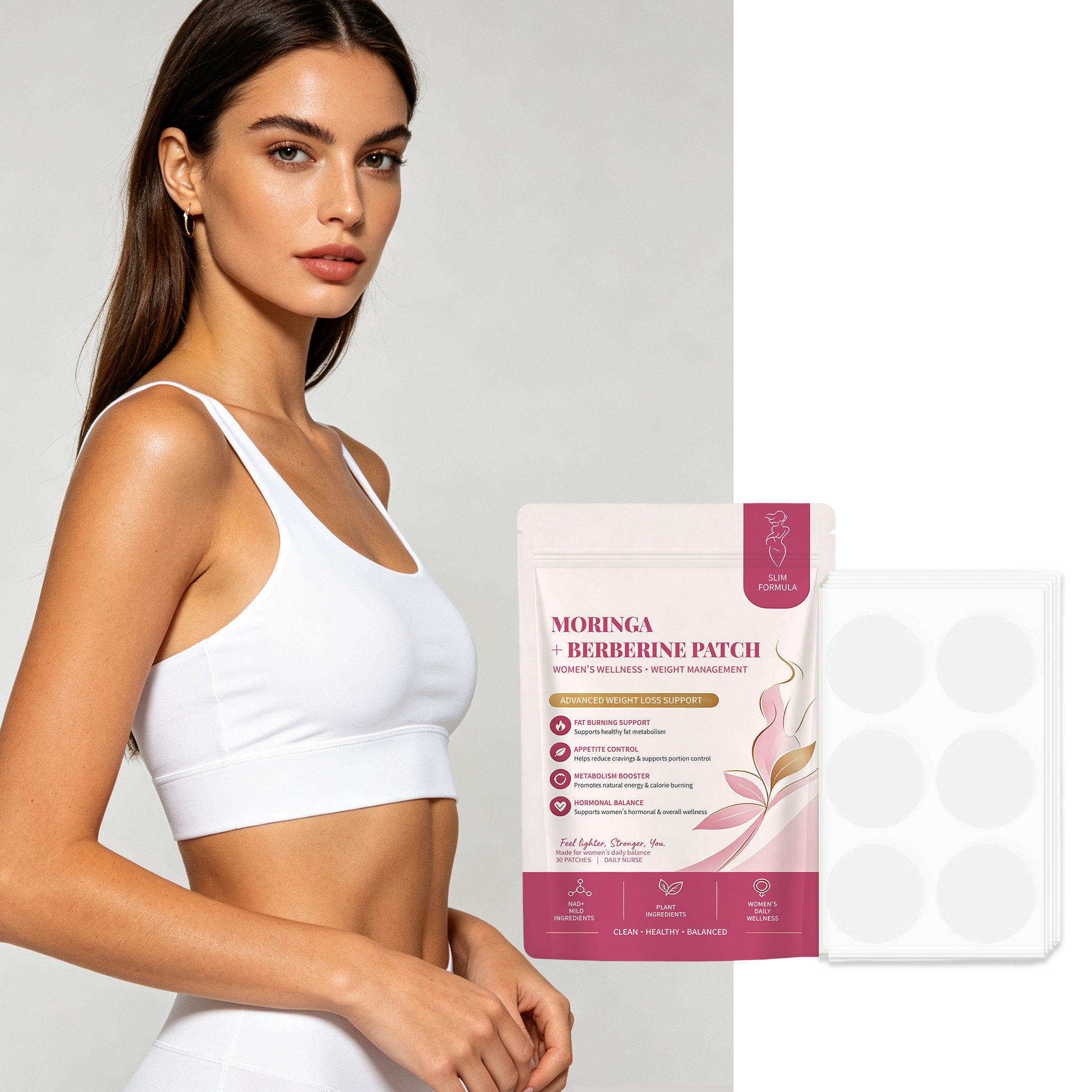 Moringa Berberine Patch Gentle Care Soft Skin Friendly Light Highlight Body Curve Shape Figure