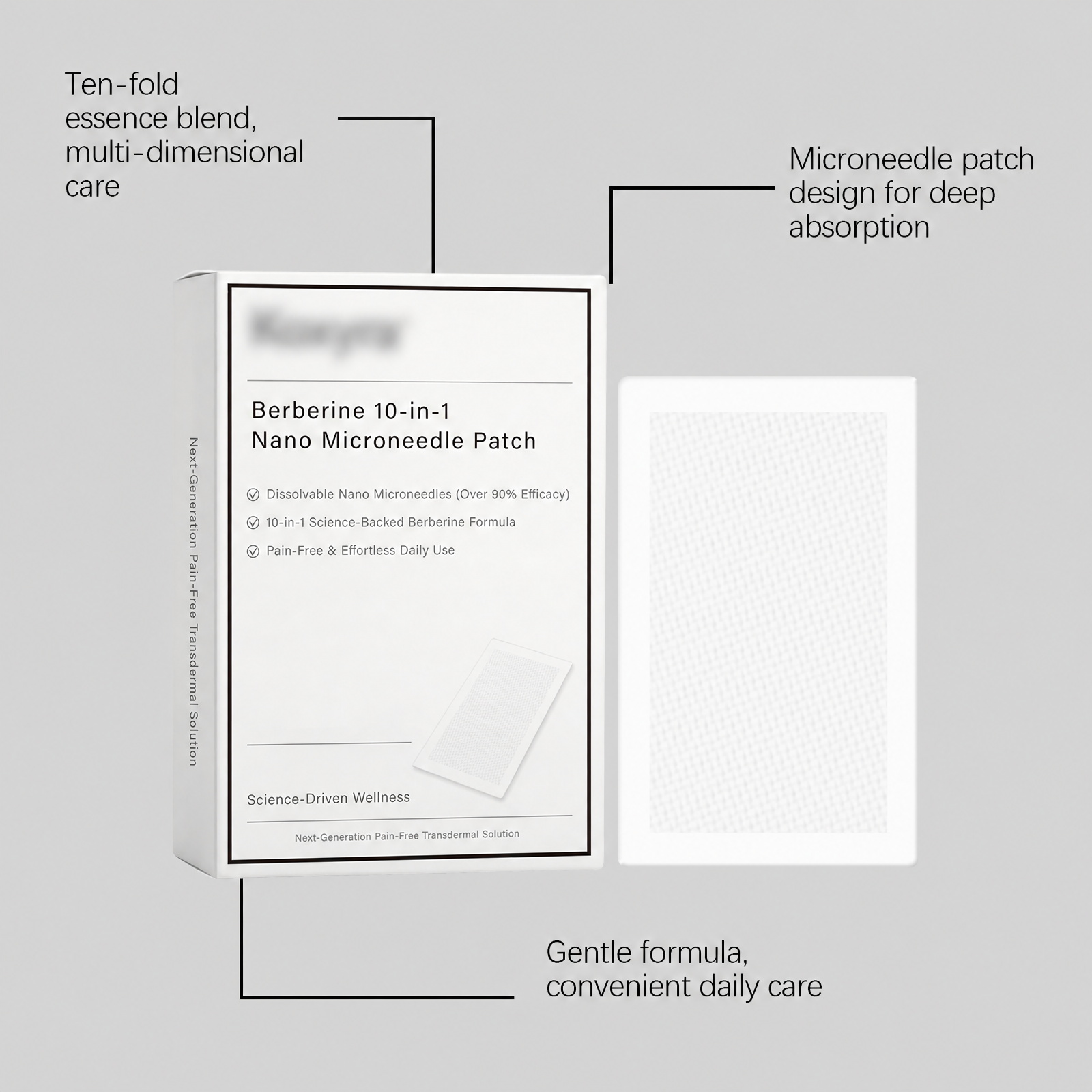 Microneedle Nursing Patch Ten Essences Design Penetration Absorption Mild Formula Daily Convenient Care Sticker