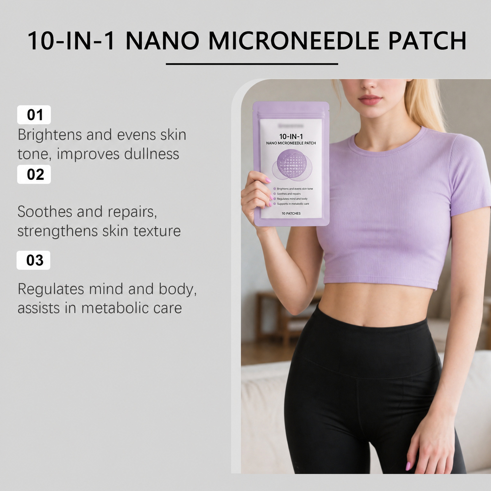 Microneedle Nursing Patch Ten Essences Design Penetration Absorption Mild Formula Daily Convenient Care Sticker