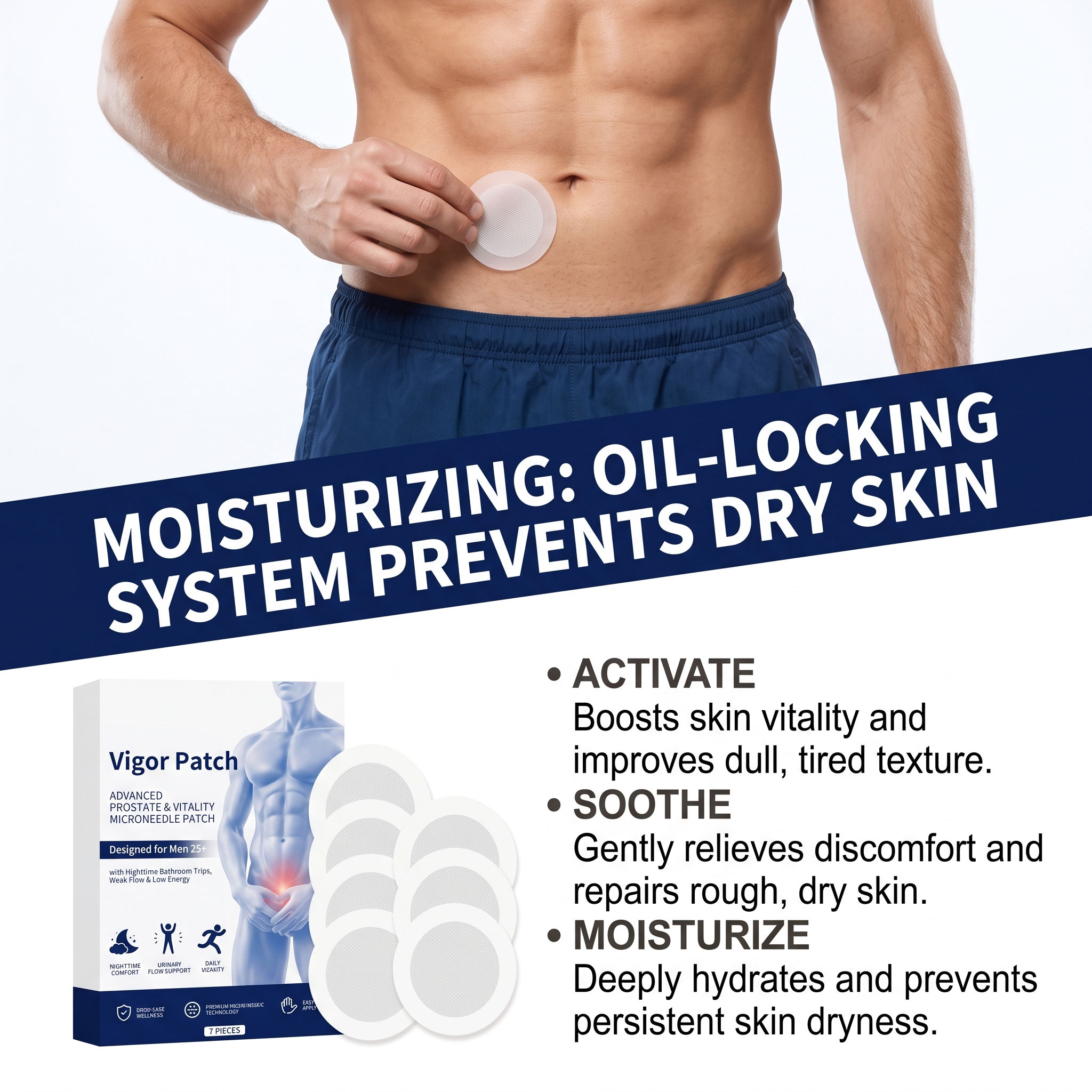 Men Care Patch Mild Formula Fits Skin Moisturizing Nourishing Comfortable Skin Friendly Daily Male Care