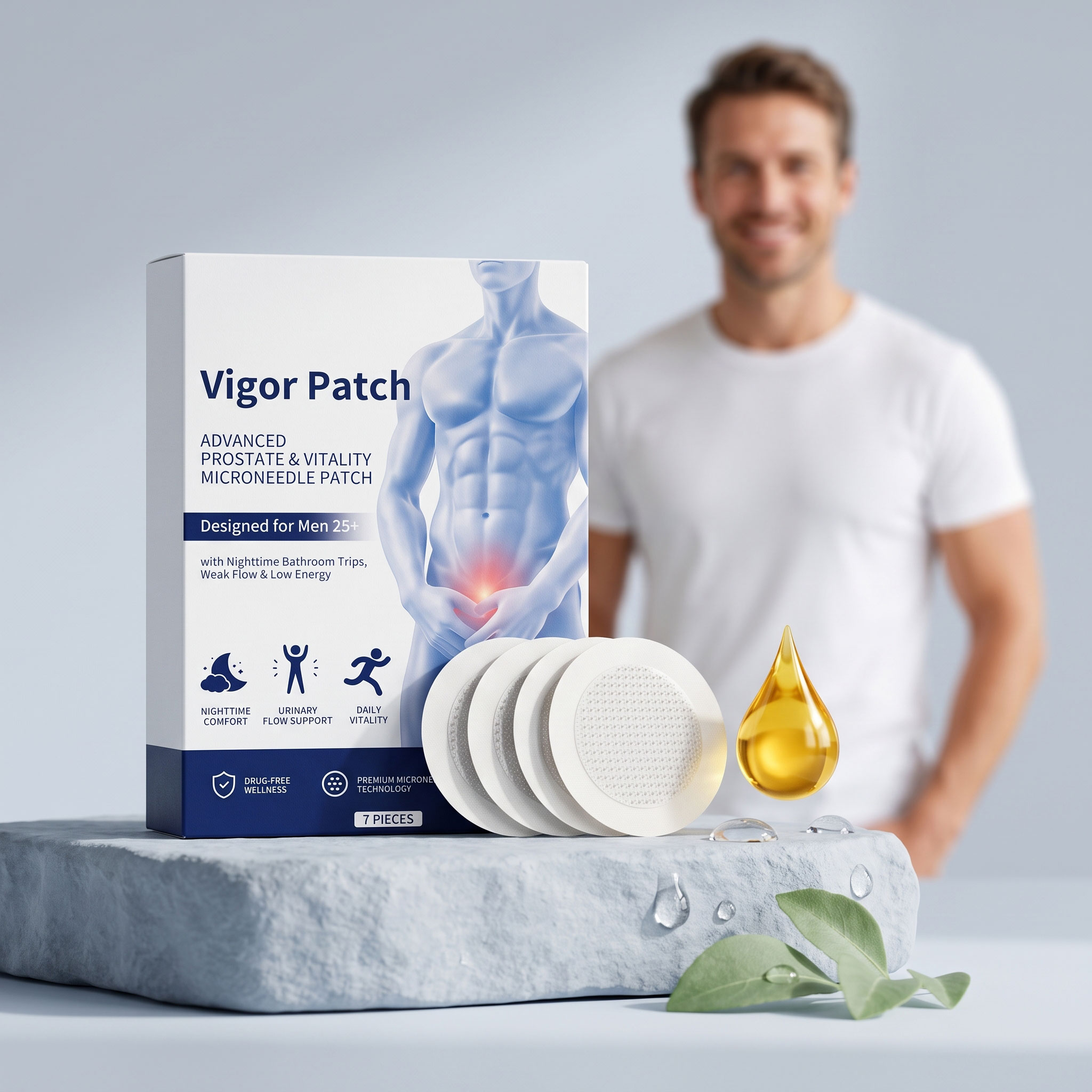 Men Care Patch Mild Formula Fits Skin Moisturizing Nourishing Comfortable Skin Friendly Daily Male Care