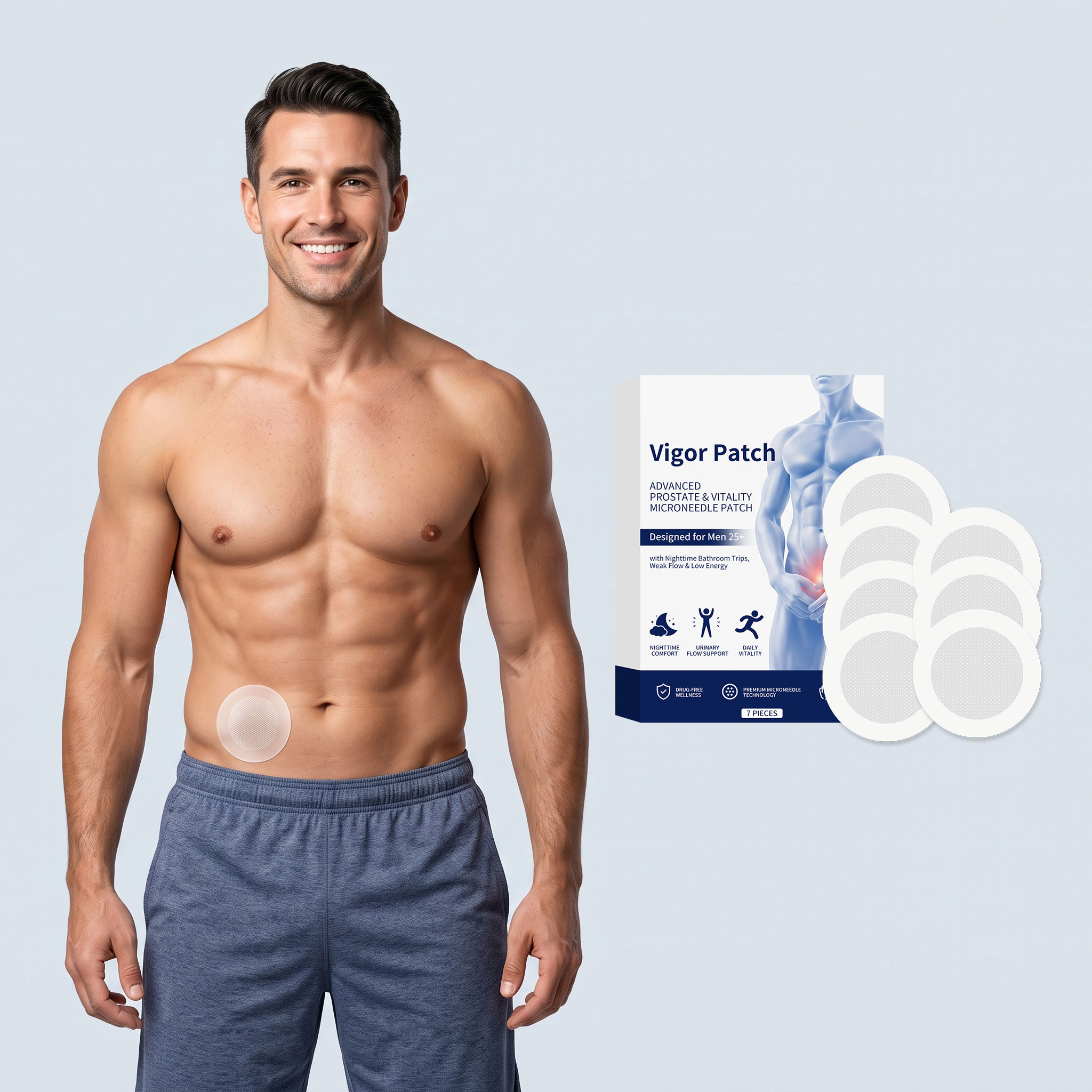 Men Care Patch Mild Formula Fits Skin Moisturizing Nourishing Comfortable Skin Friendly Daily Male Care